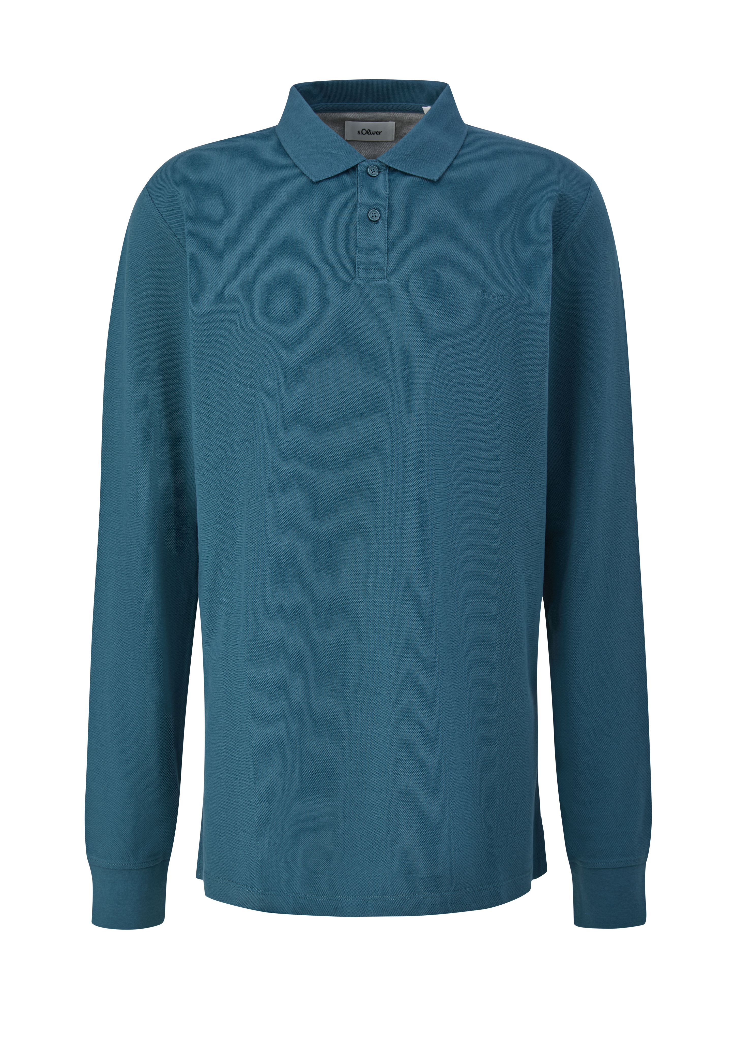 Polo shirt met lange mouwen van katoenpiqué