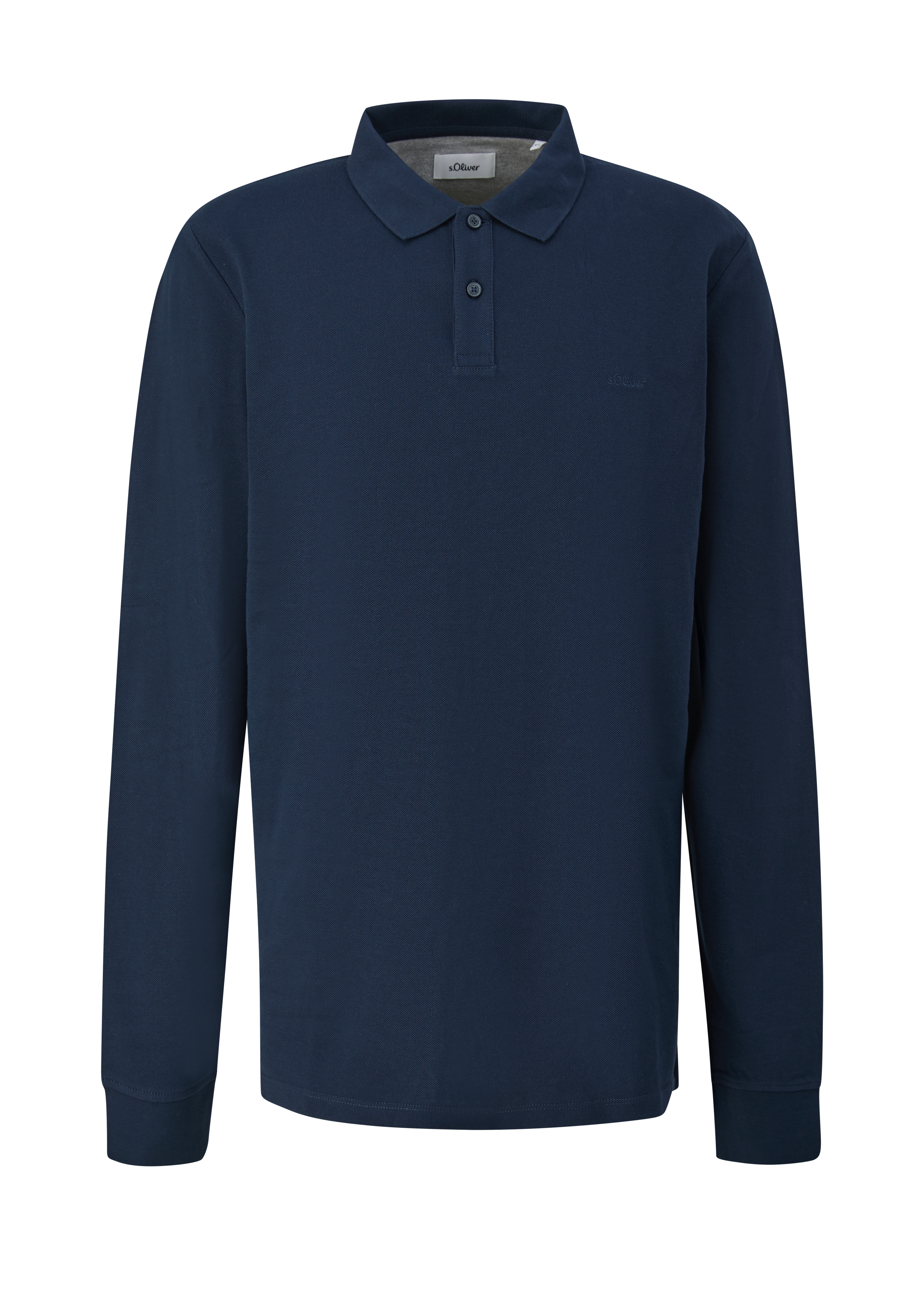 Polo shirt met lange mouwen van katoenpiqué