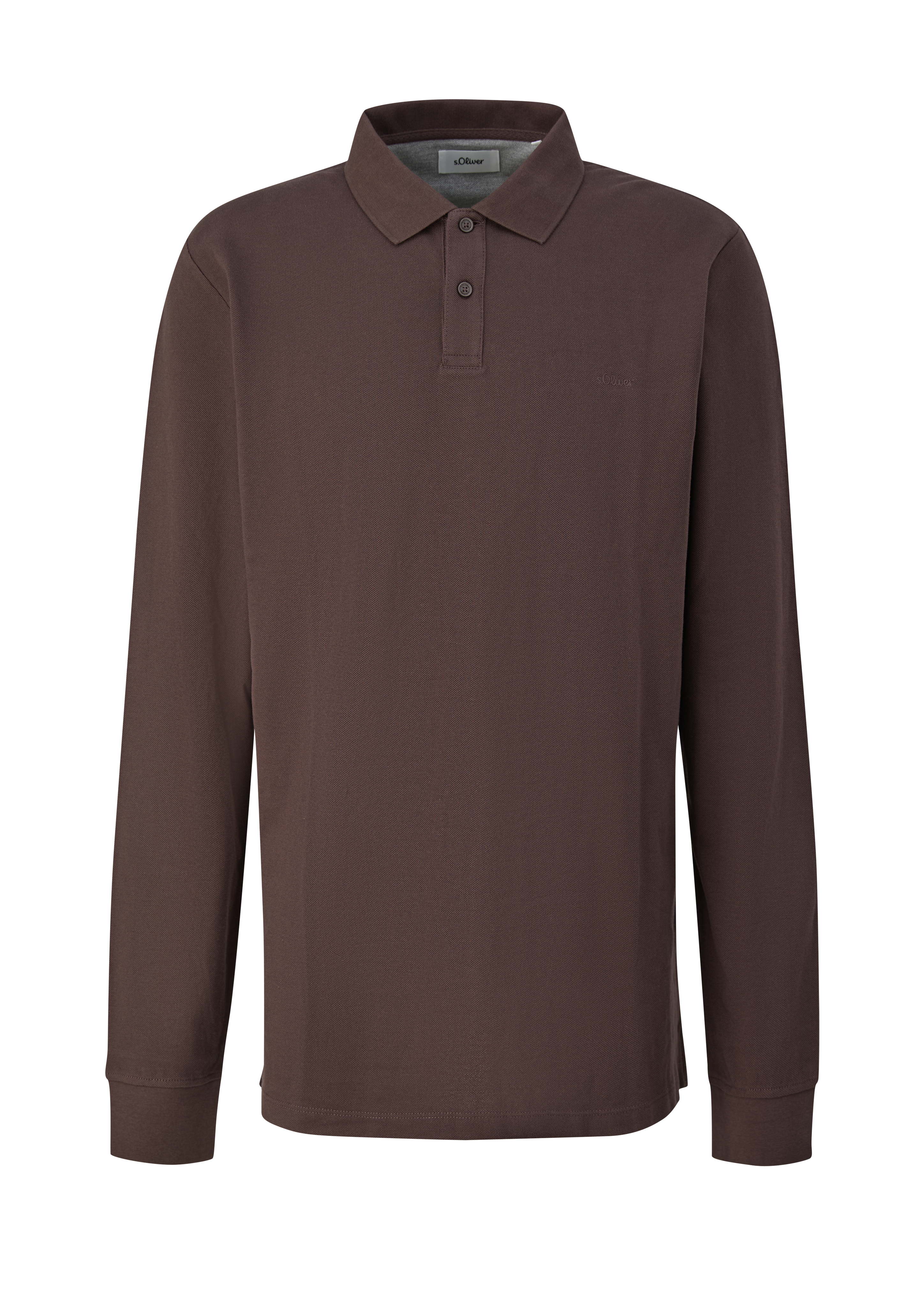 Polo shirt met lange mouwen van katoenpiqué