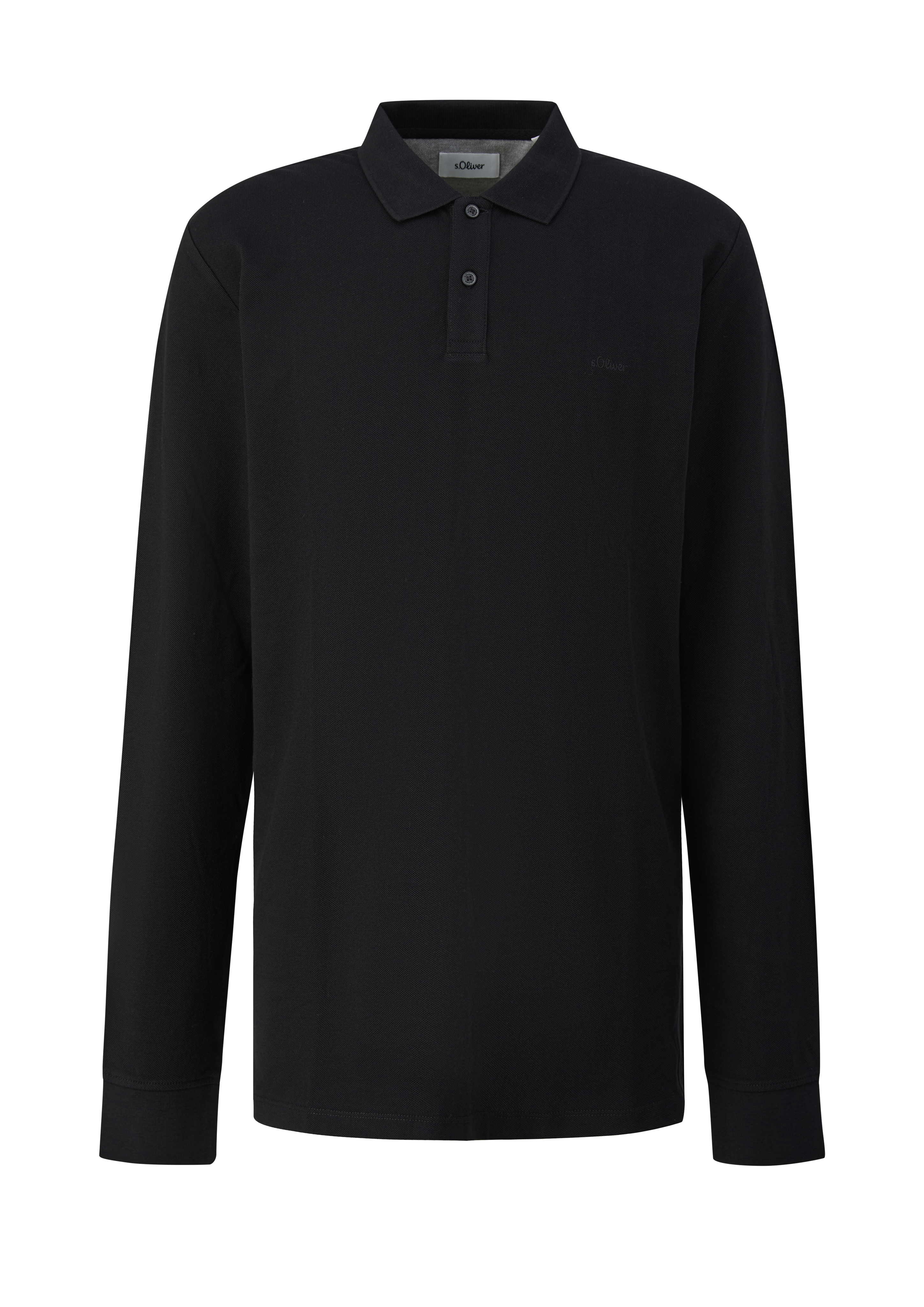 Polo shirt met lange mouwen van katoenpiqué