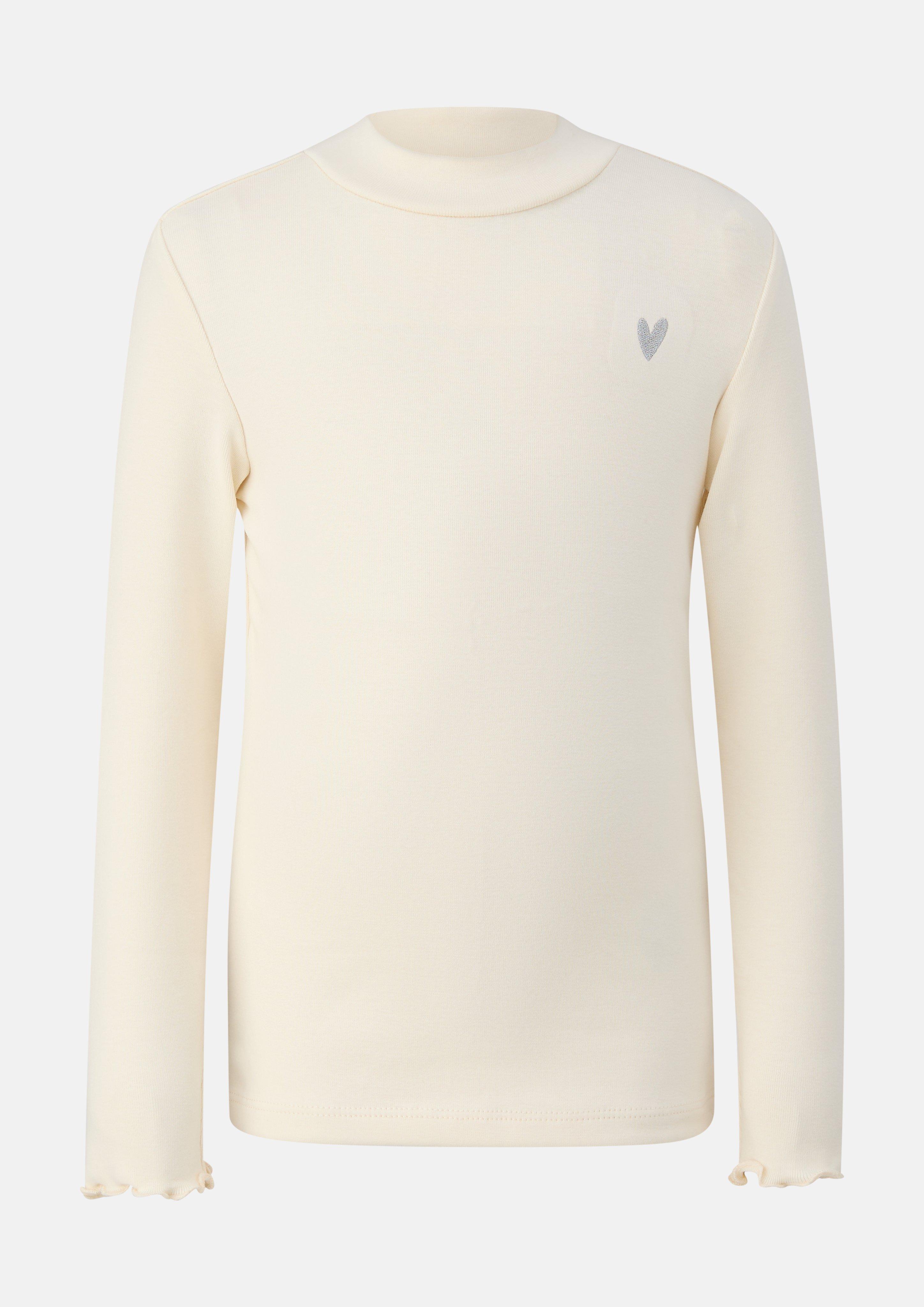 Kinder Rippshirt im Slim Fit mit Glitzerstickerei in creme von s.Oliver
