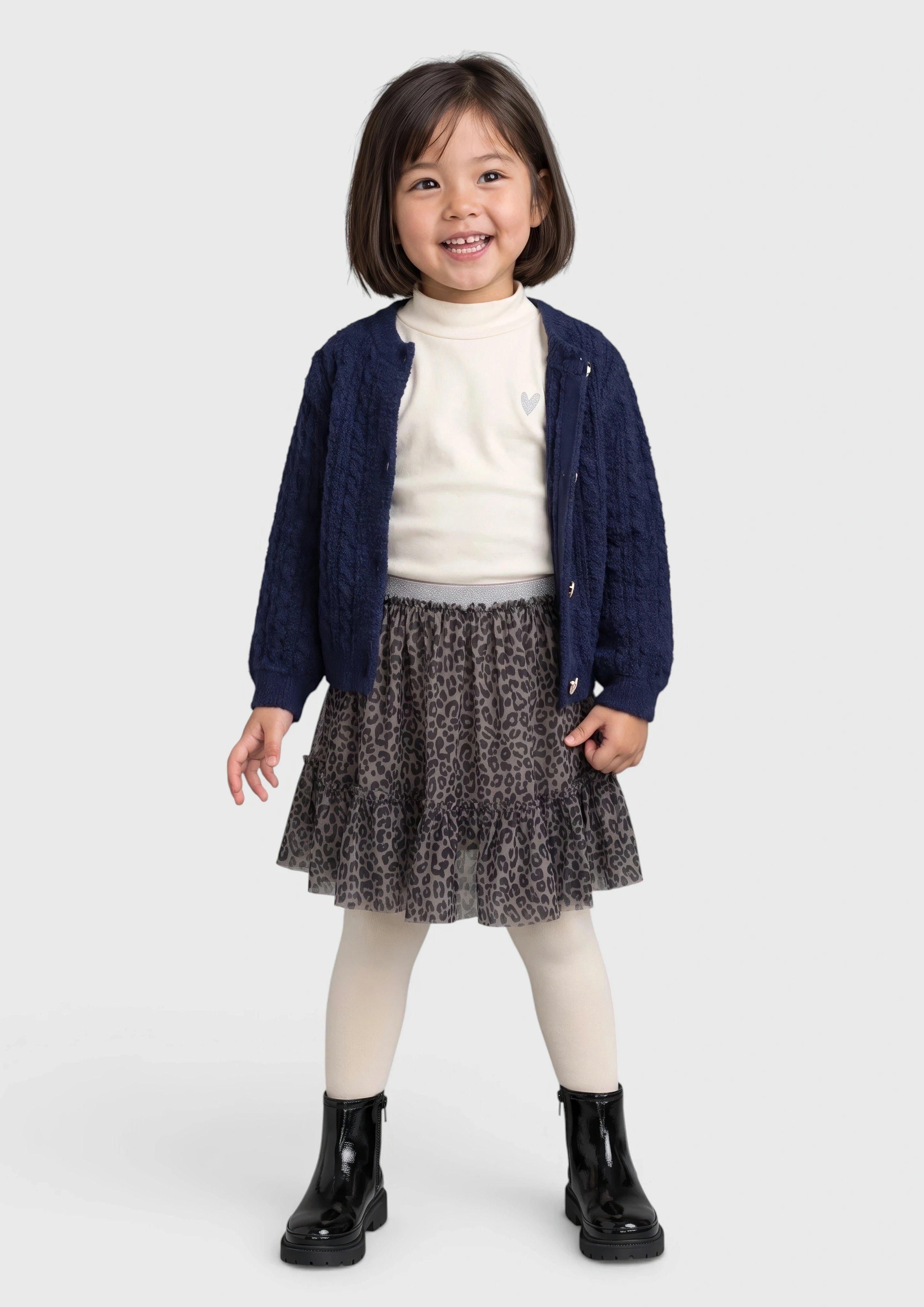 Kinder Rippshirt im Slim Fit mit Glitzerstickerei in creme von s.Oliver