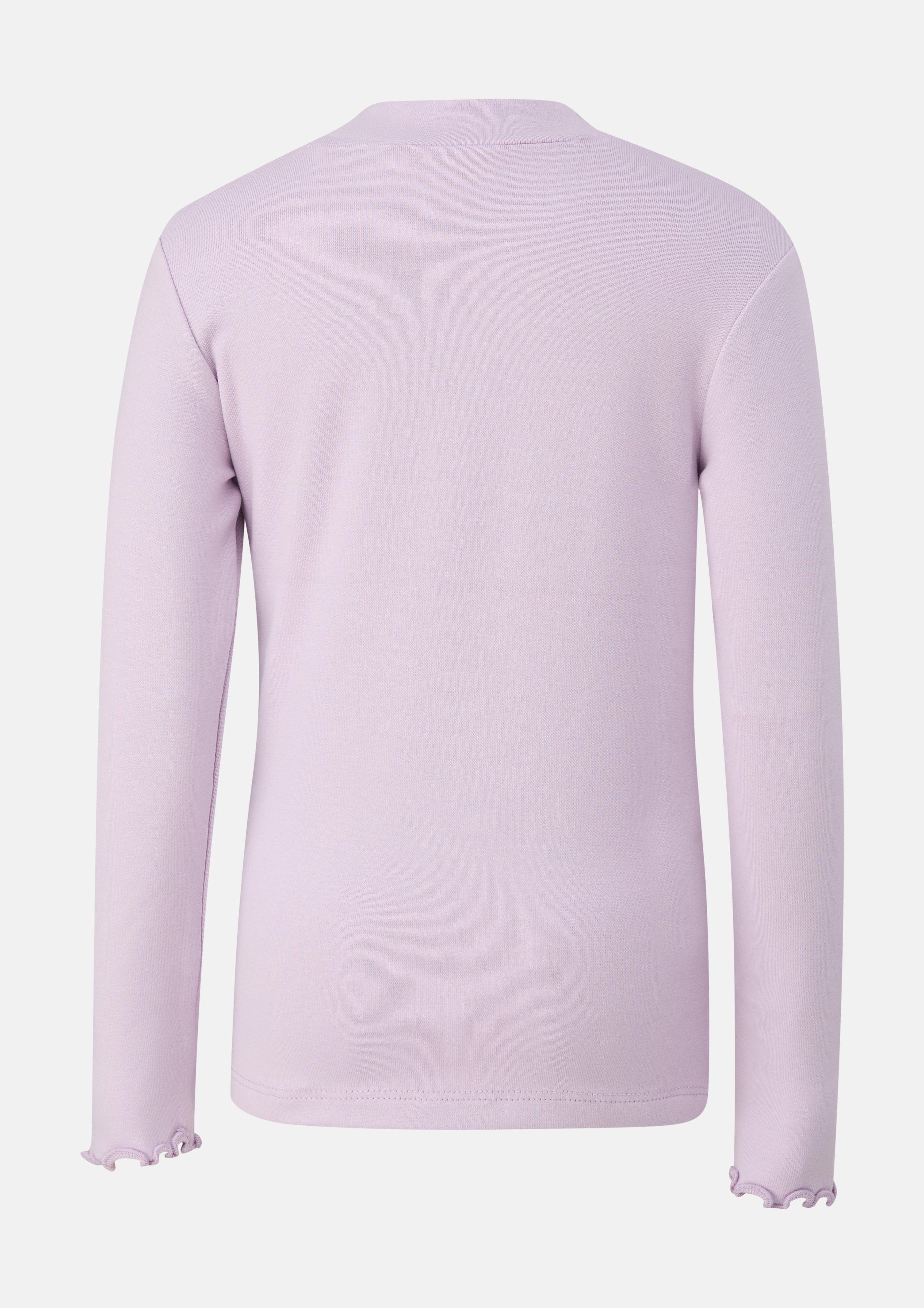 Kinder Rippshirt im Slim Fit mit Glitzerstickerei in lila von s.Oliver