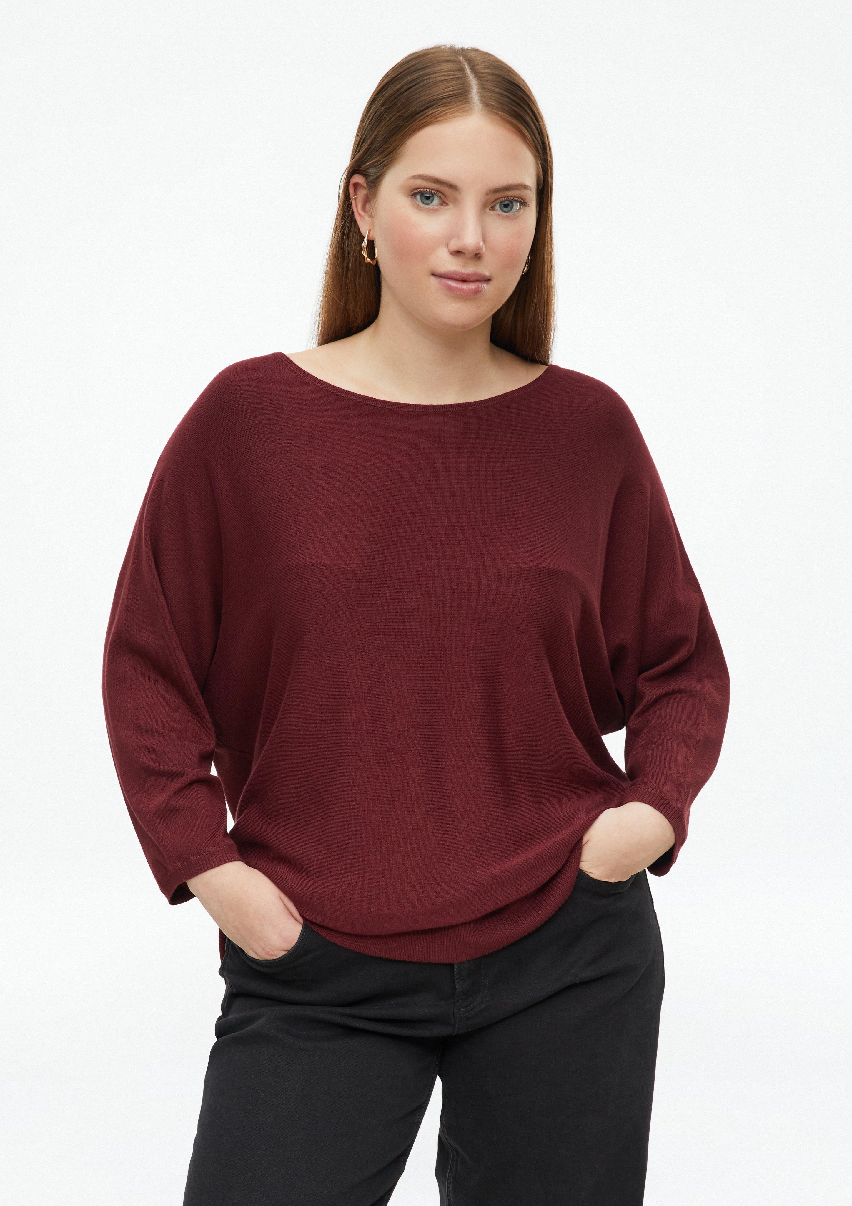 Trui van viscose-mix met vleermuismouwen in bordeaux van QS CURVE