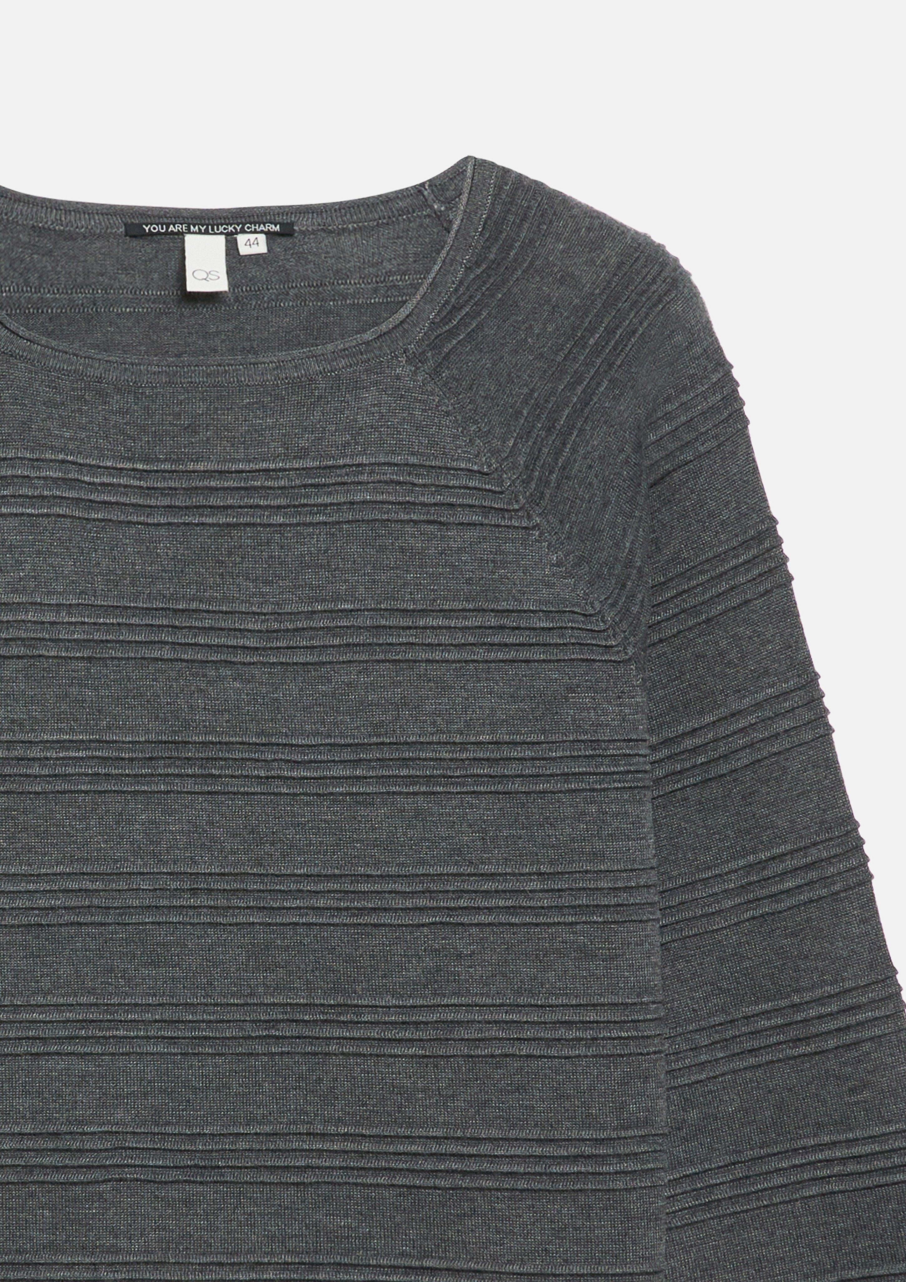 Femmes Pull en tricot en gris de QS CURVE