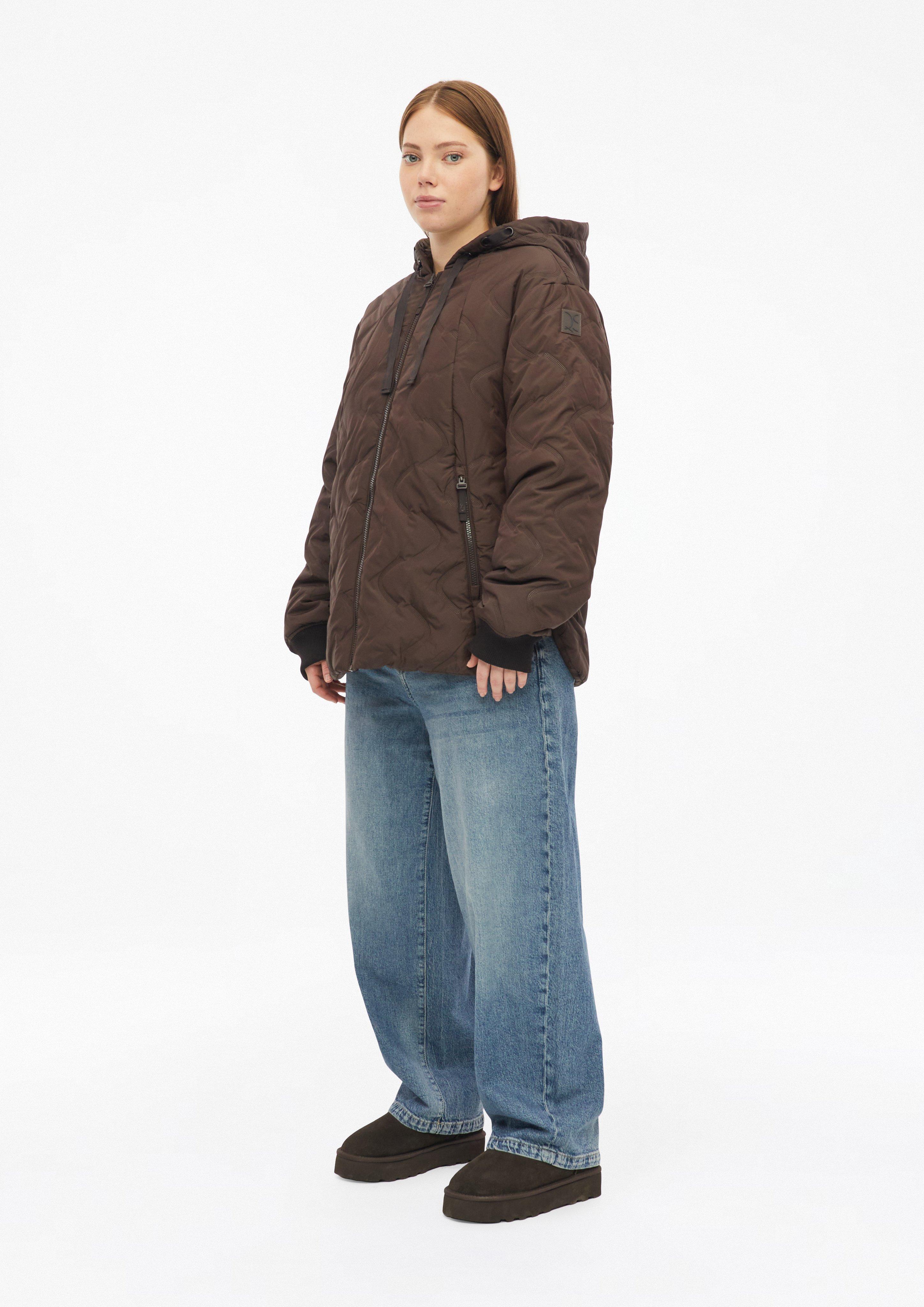 Femmes Veste matelassée à motif gaufré en brun de QS CURVE