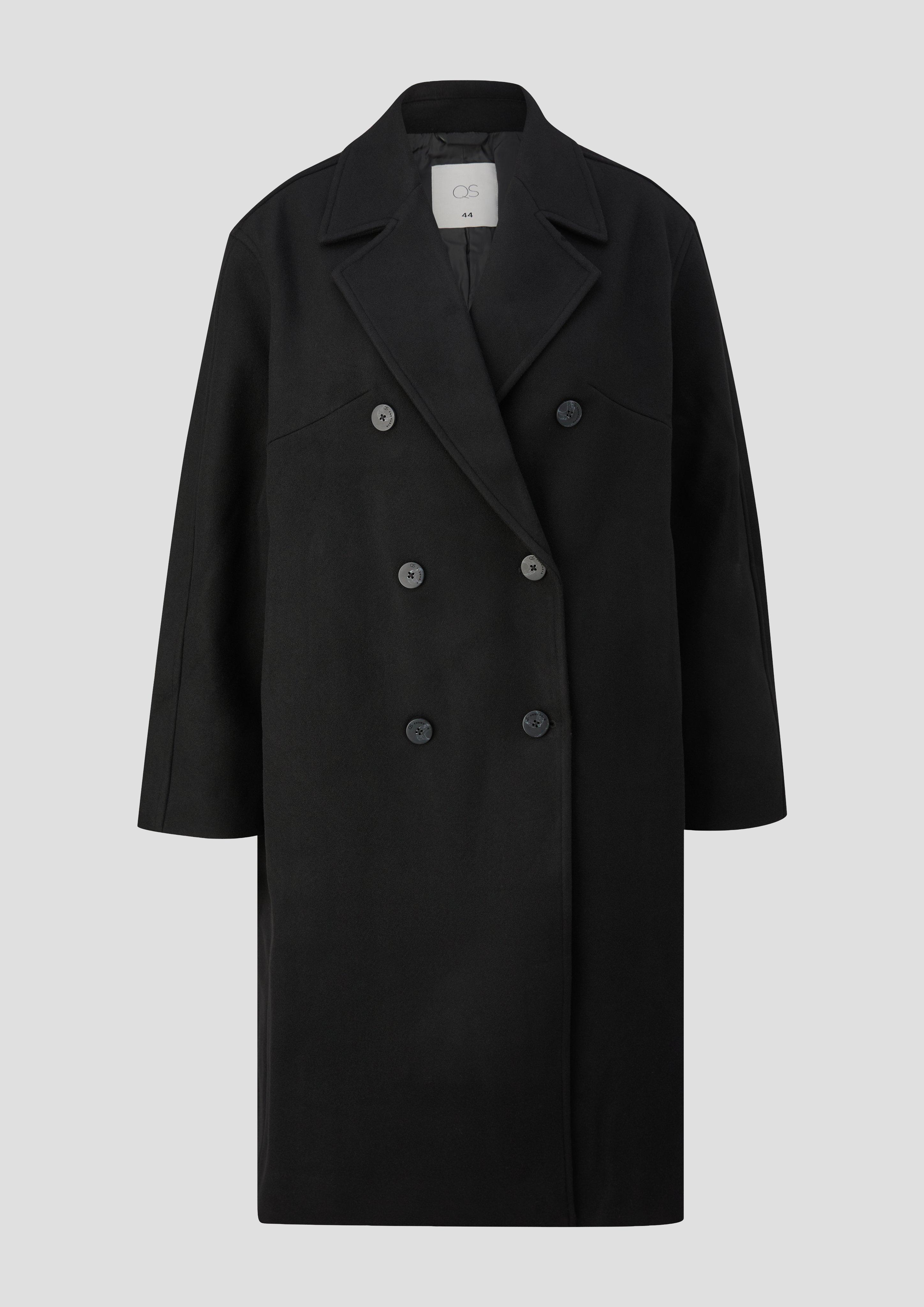 Outdoor coat in black by QS CURVE
