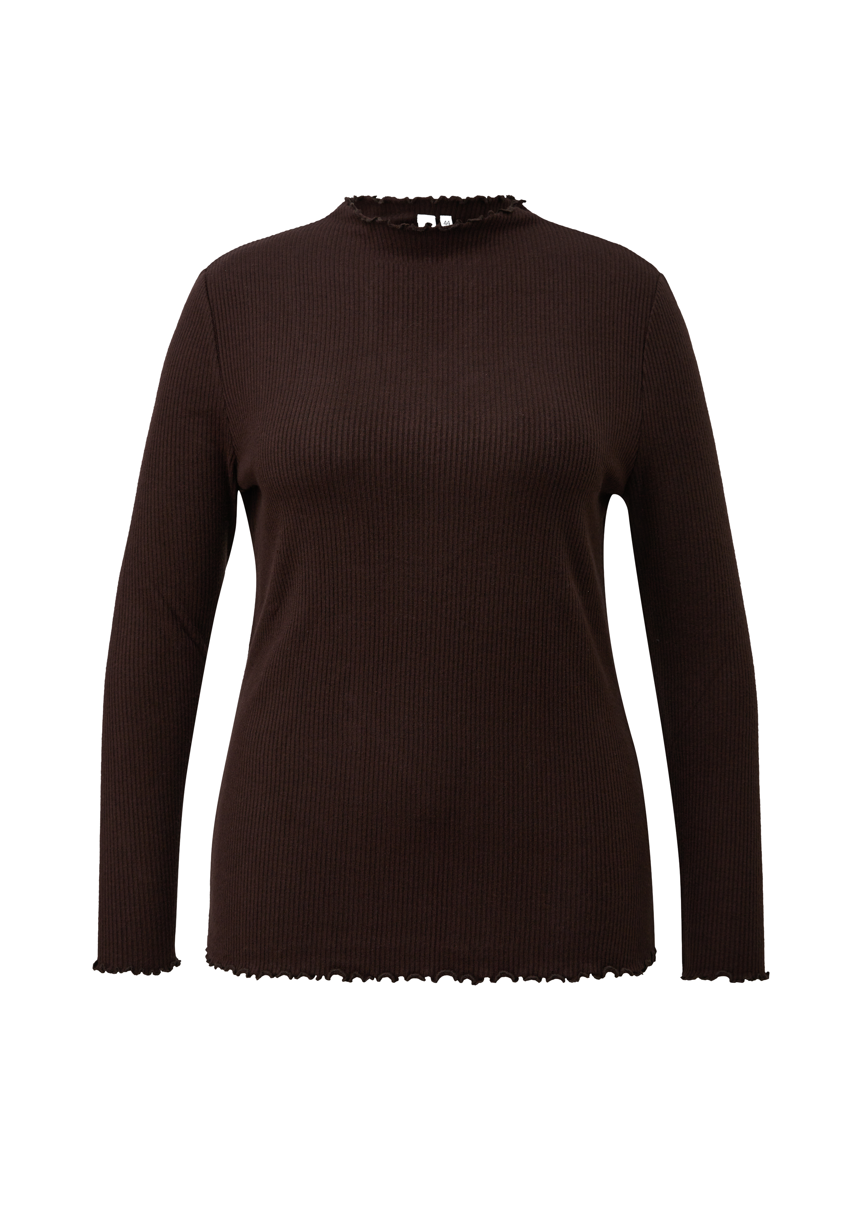 Geribbeld shirt met lange mouwen in gemêleerde look
