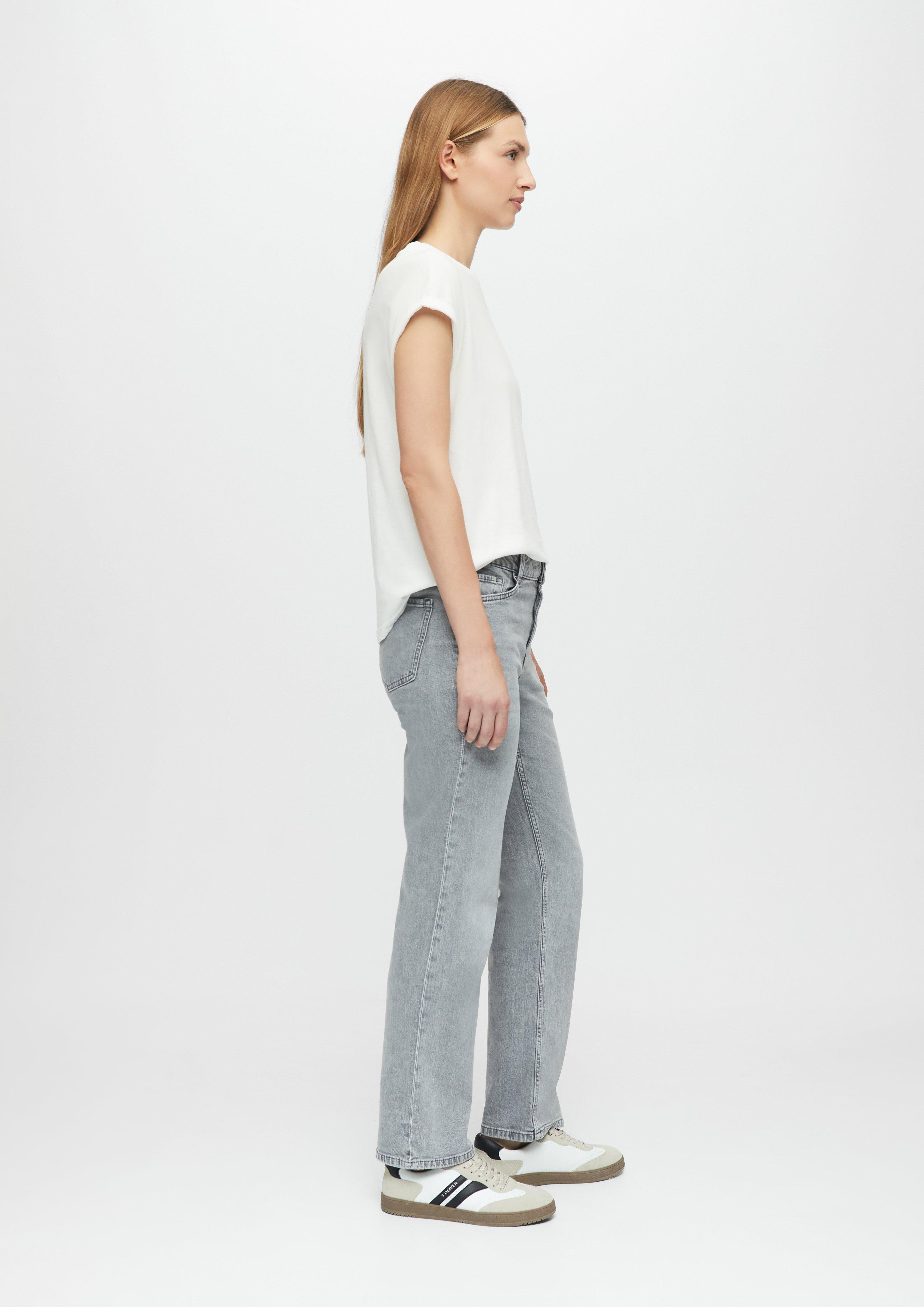 Damen Jeans Karolin / Mid Rise / Straight Fit in grau von s.Oliver