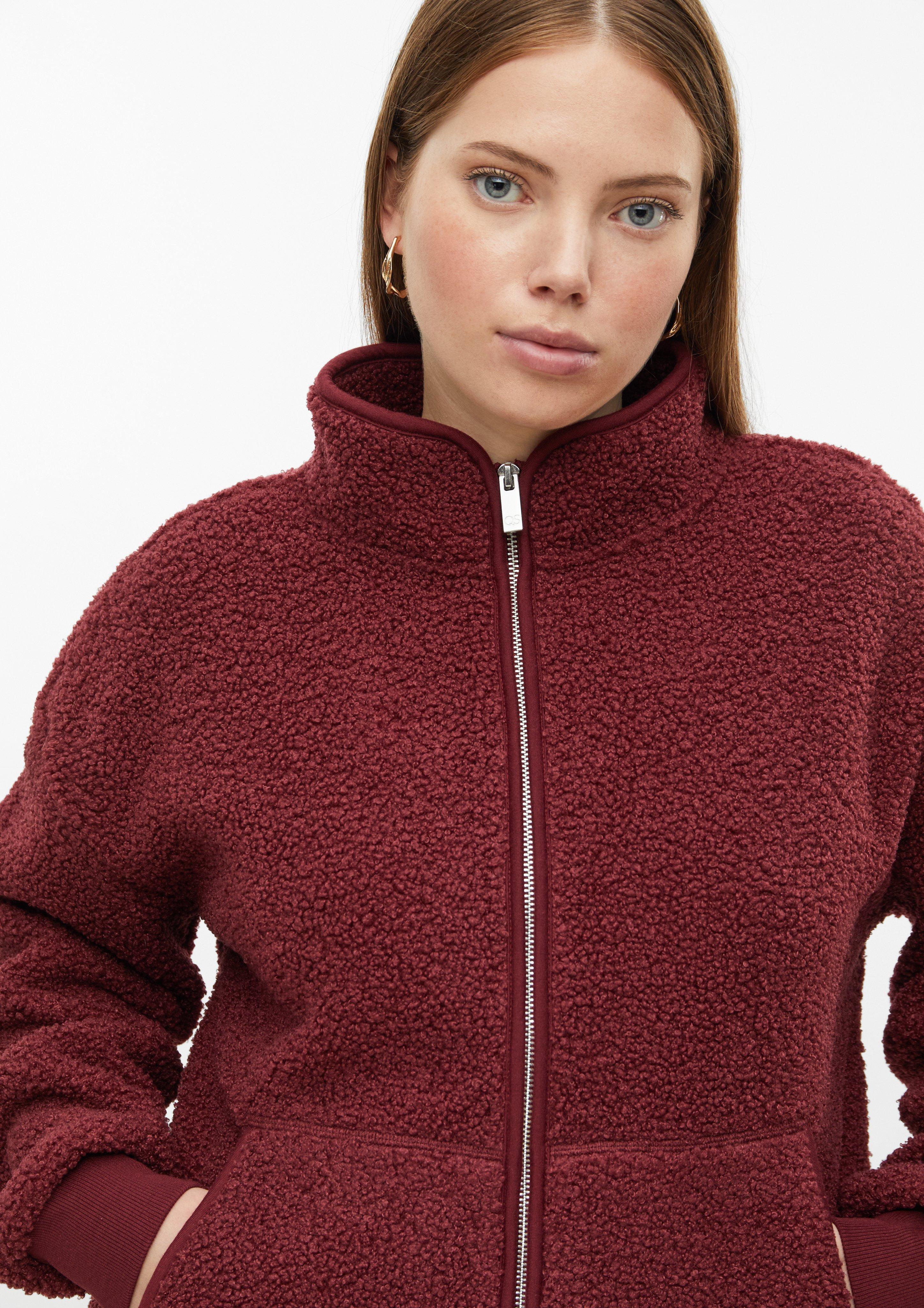 Damen Teddyjacke mit Stehkragen in rot von QS CURVE