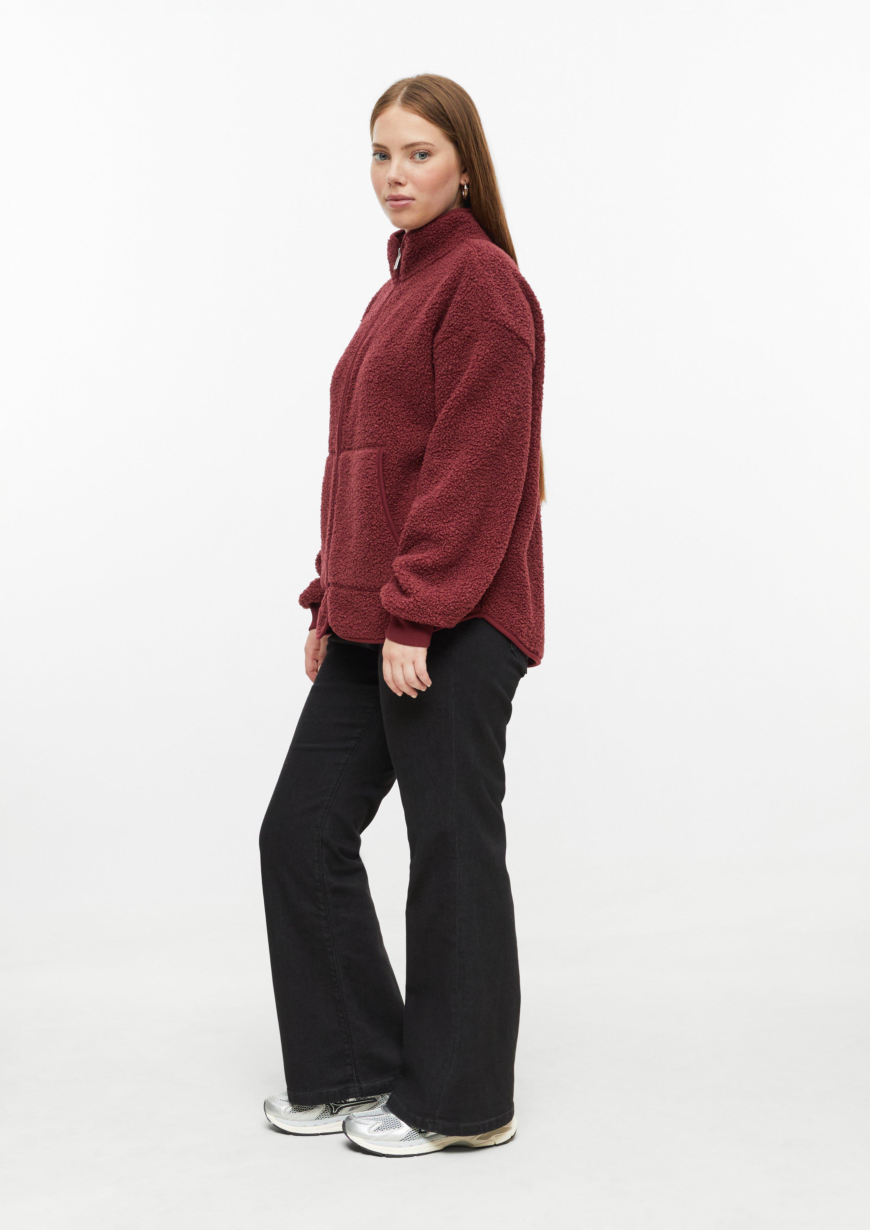 Damen Teddyjacke mit Stehkragen in rot von QS CURVE