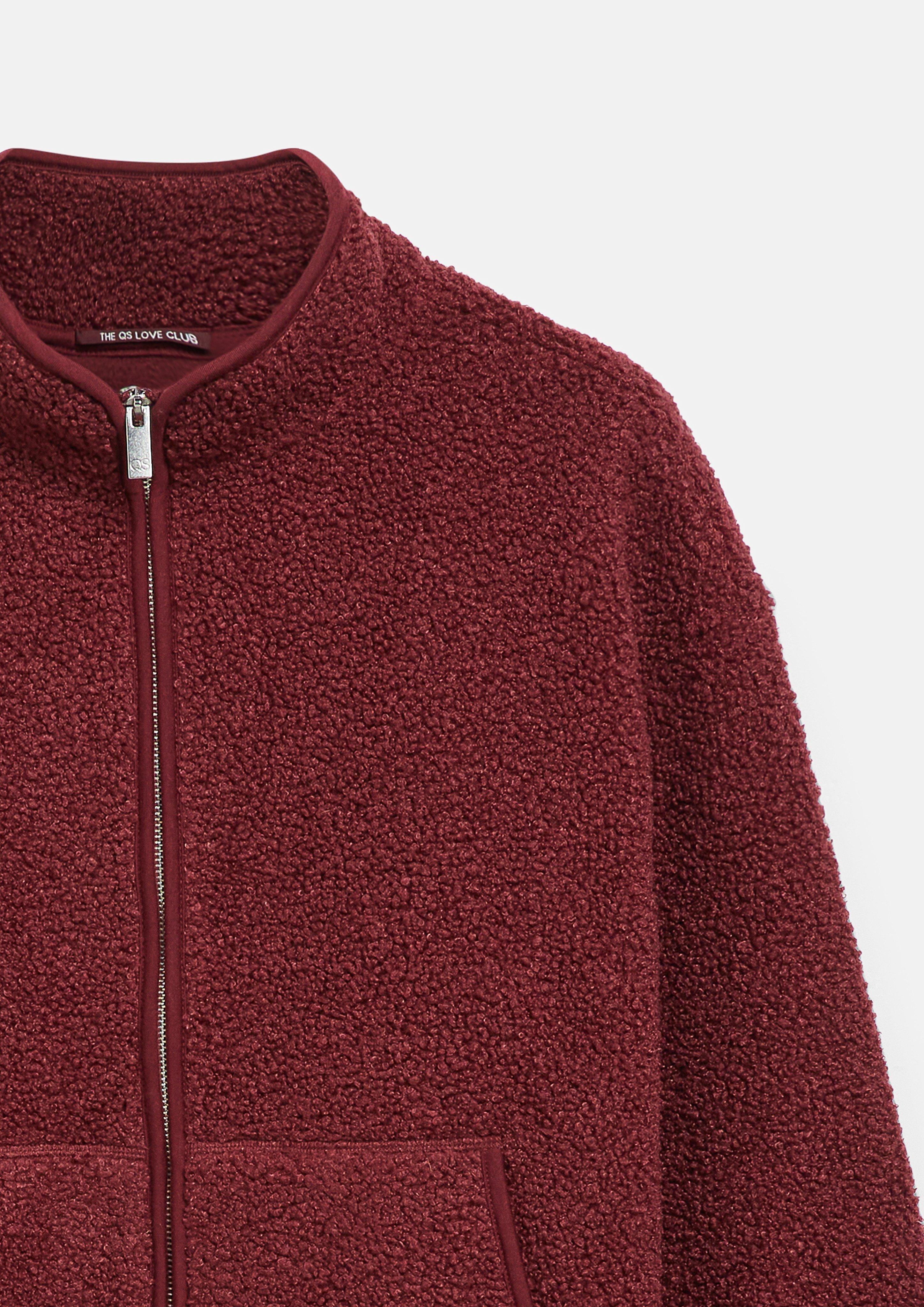 Damen Teddyjacke mit Stehkragen in rot von QS CURVE