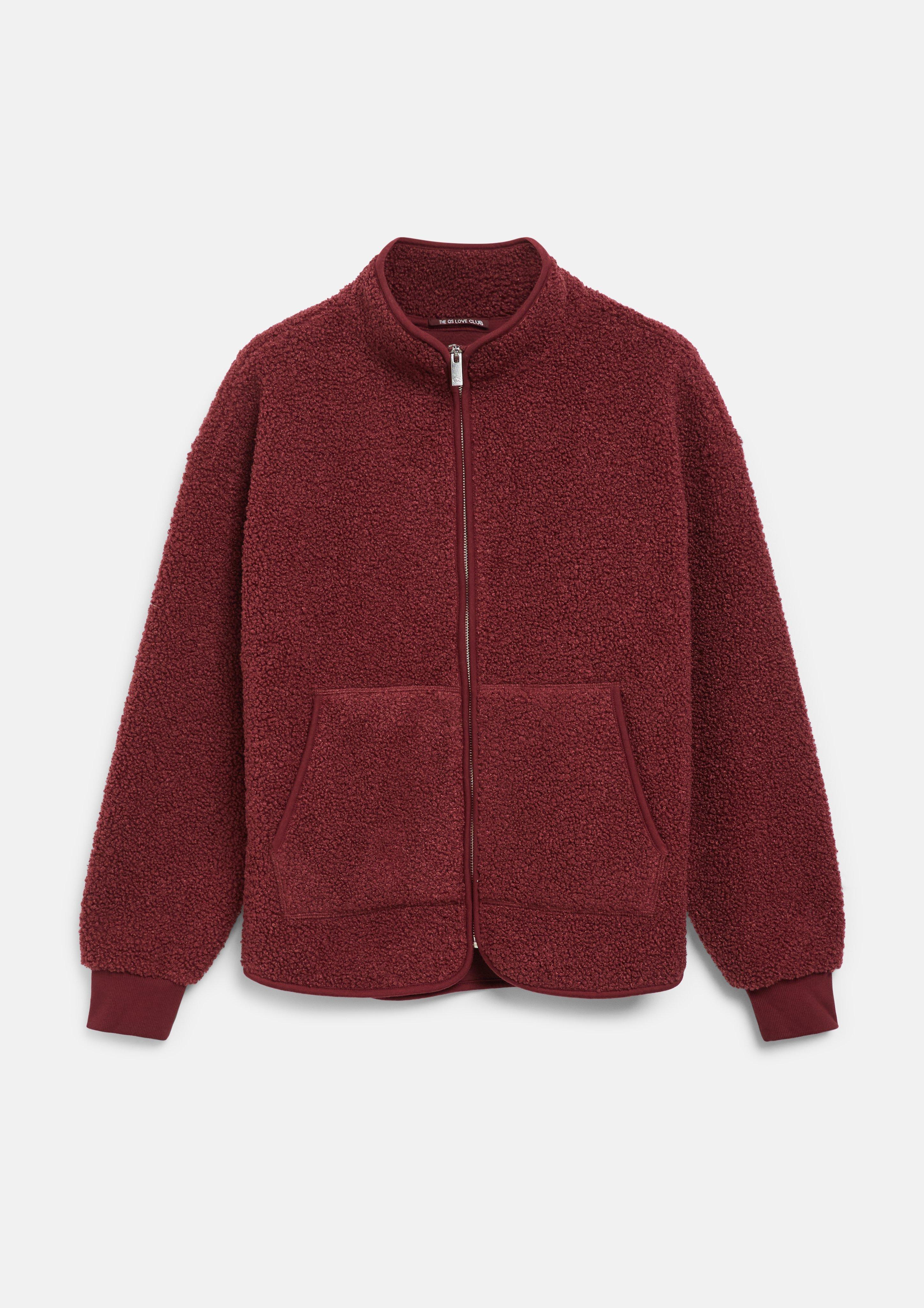 Damen Teddyjacke mit Stehkragen in rot von QS CURVE