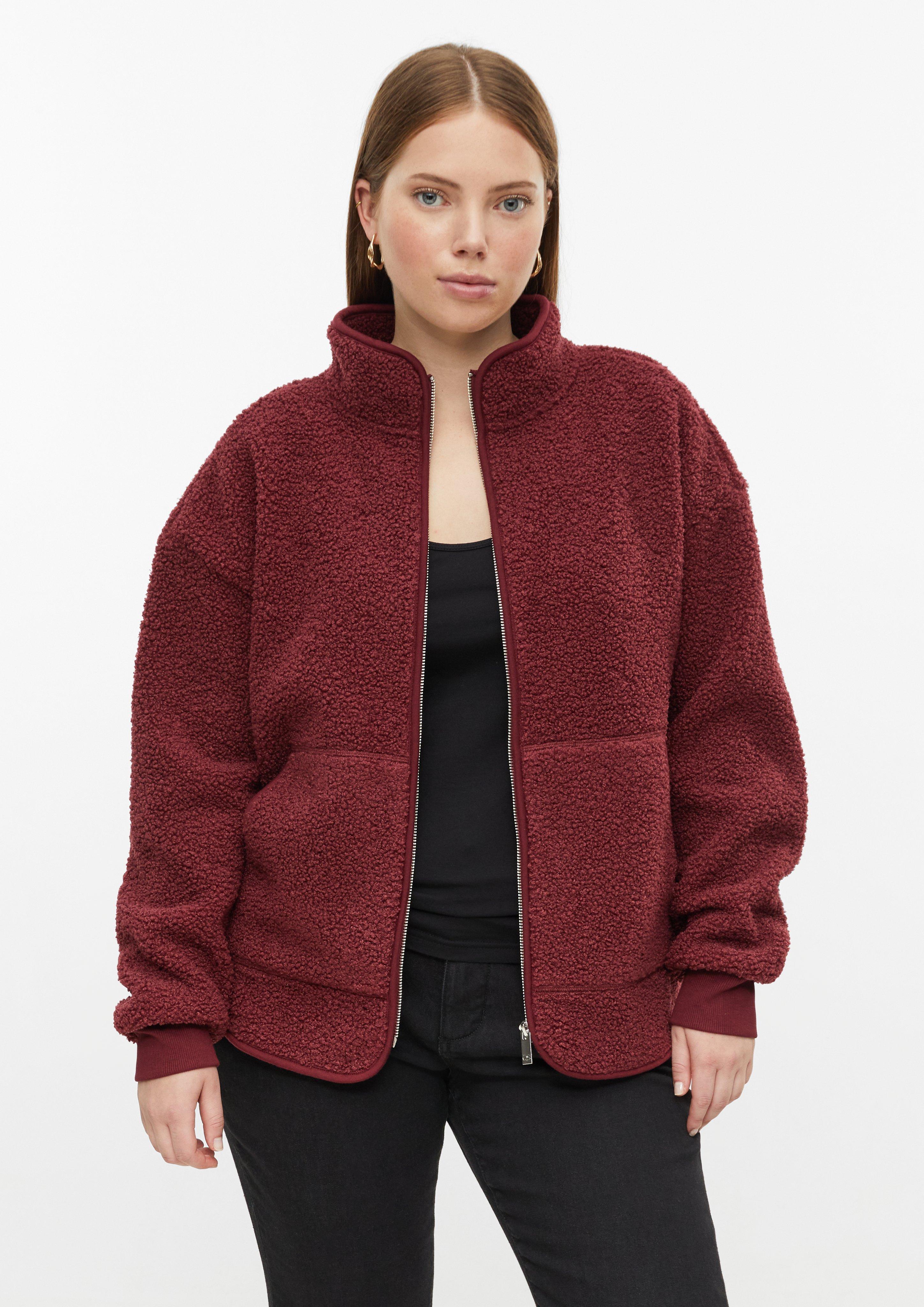 Teddyjacke mit Stehkragen in Farbe bordeaux von QS CURVE
