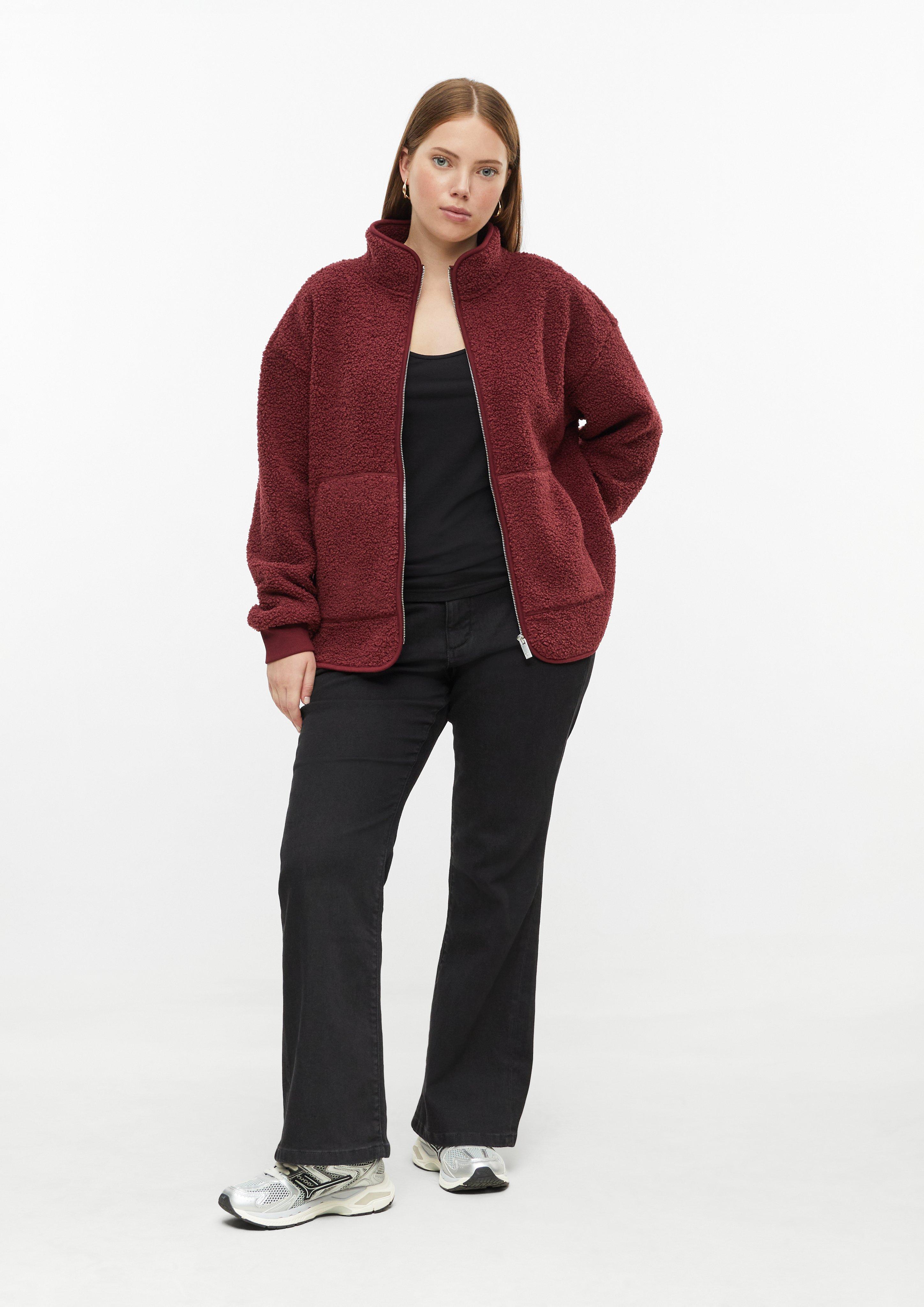 Damen Teddyjacke mit Stehkragen in rot von QS CURVE