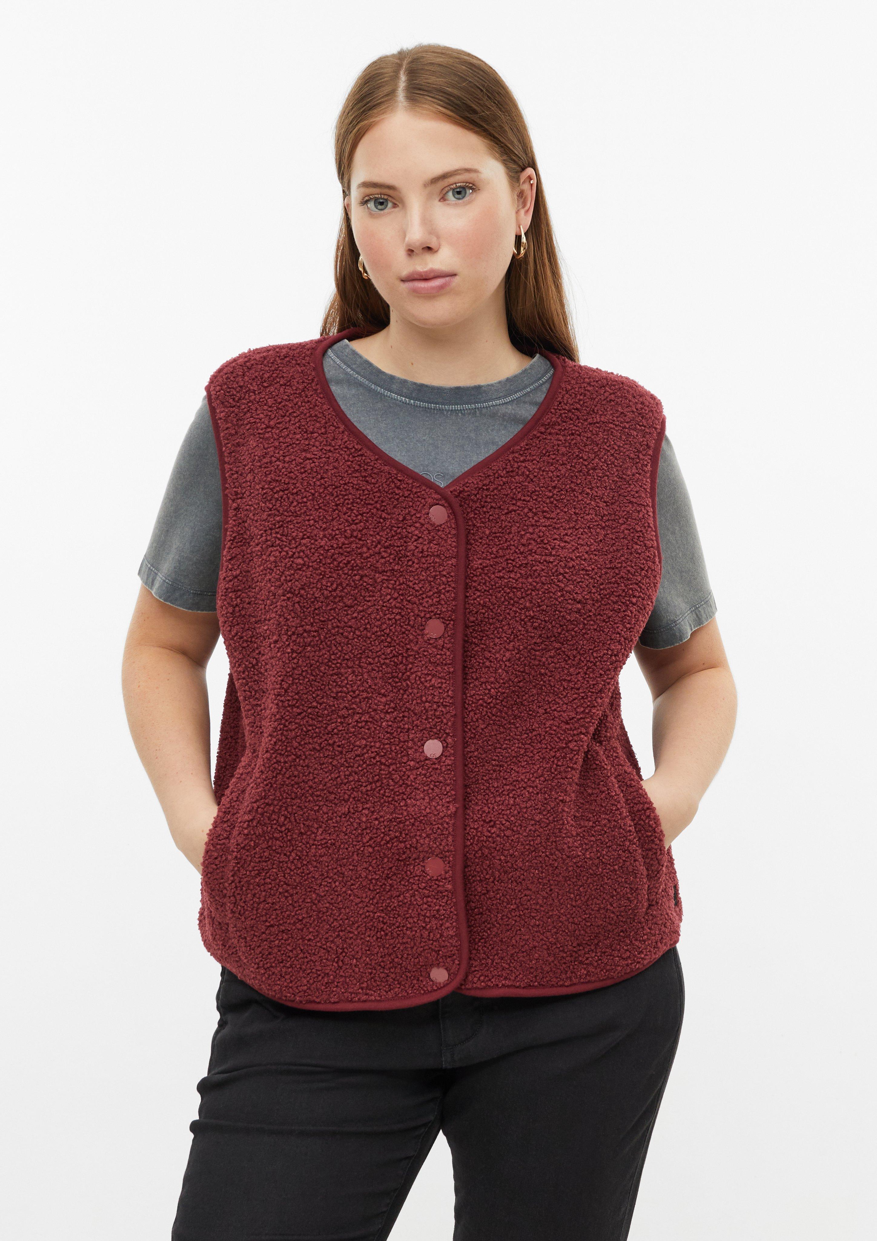 Gilet d'intérieur en bordeaux de QS CURVE