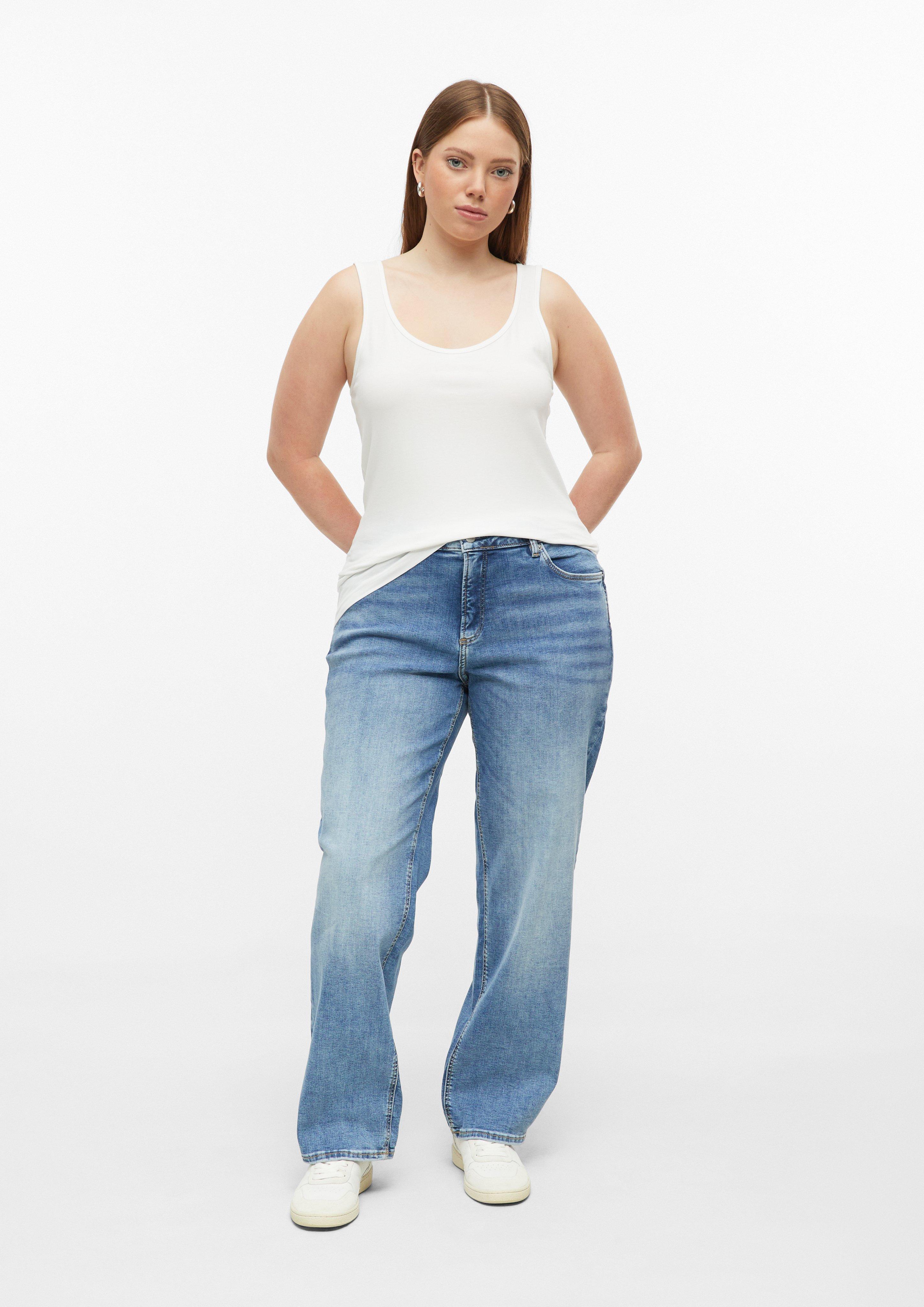 Dames Jeans broek in blauw van QS CURVE