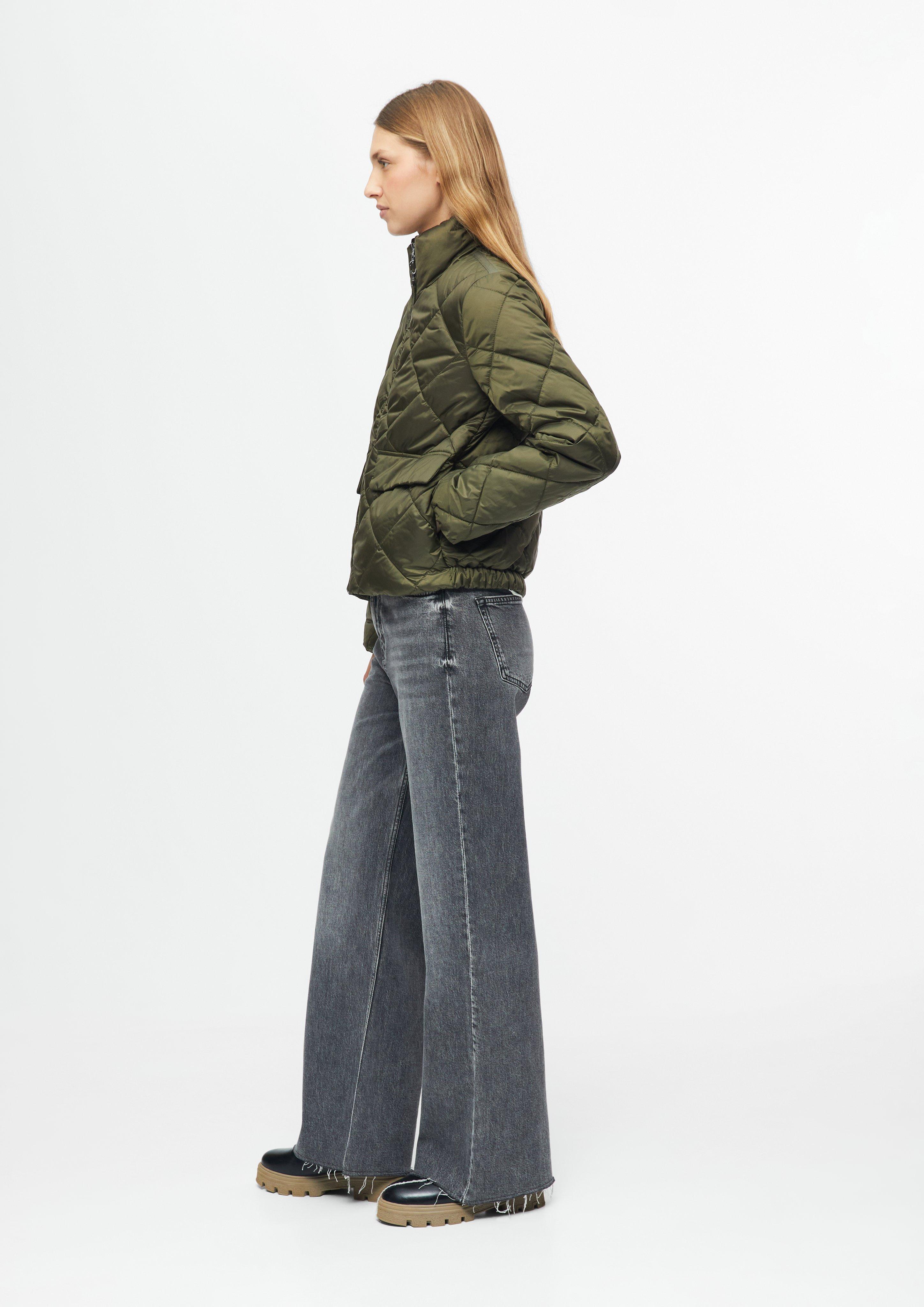 Women Lightweight quilted jacket with a stand-up collar in olive by s.Oliver