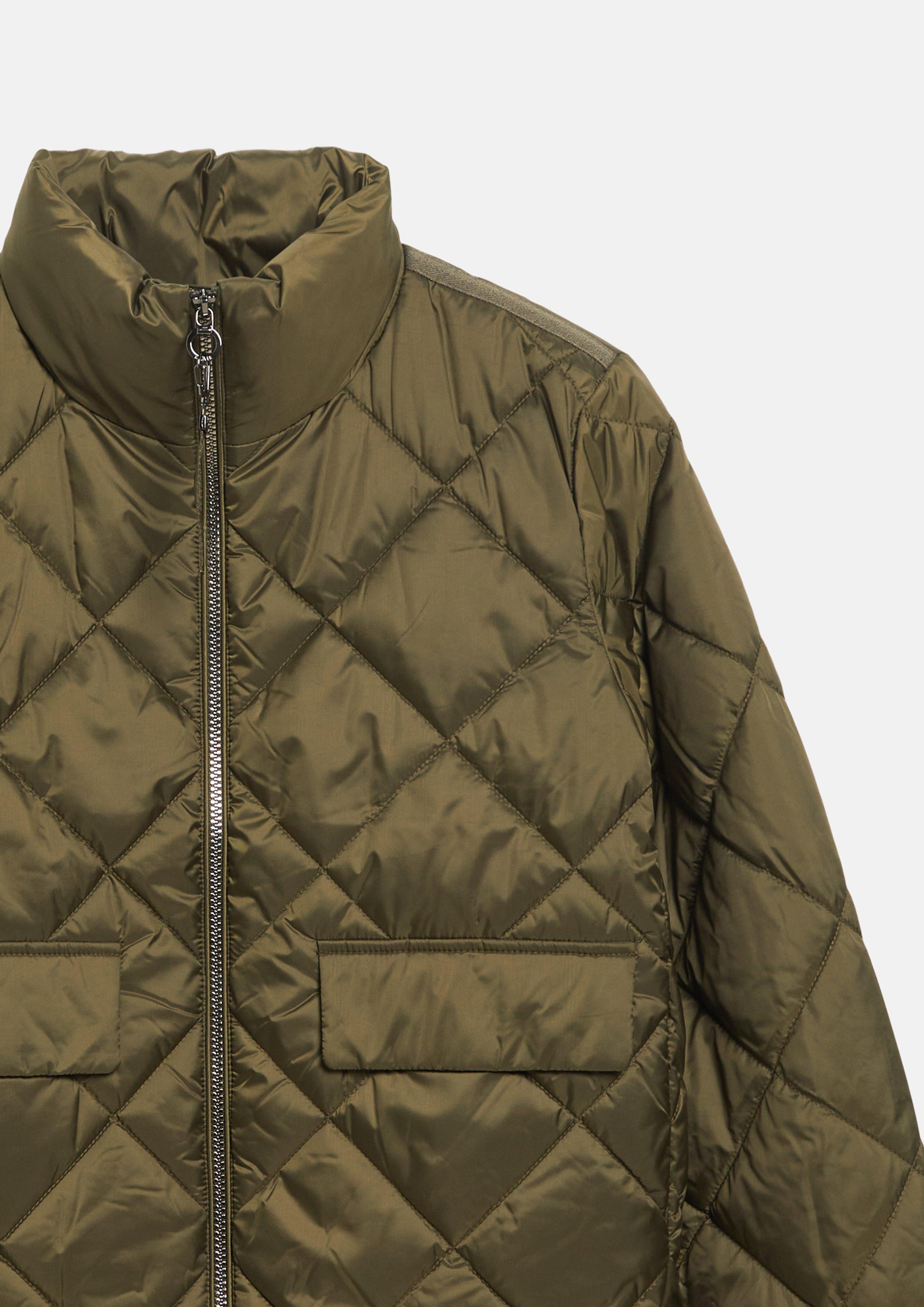 Women Lightweight quilted jacket with a stand-up collar in olive by s.Oliver