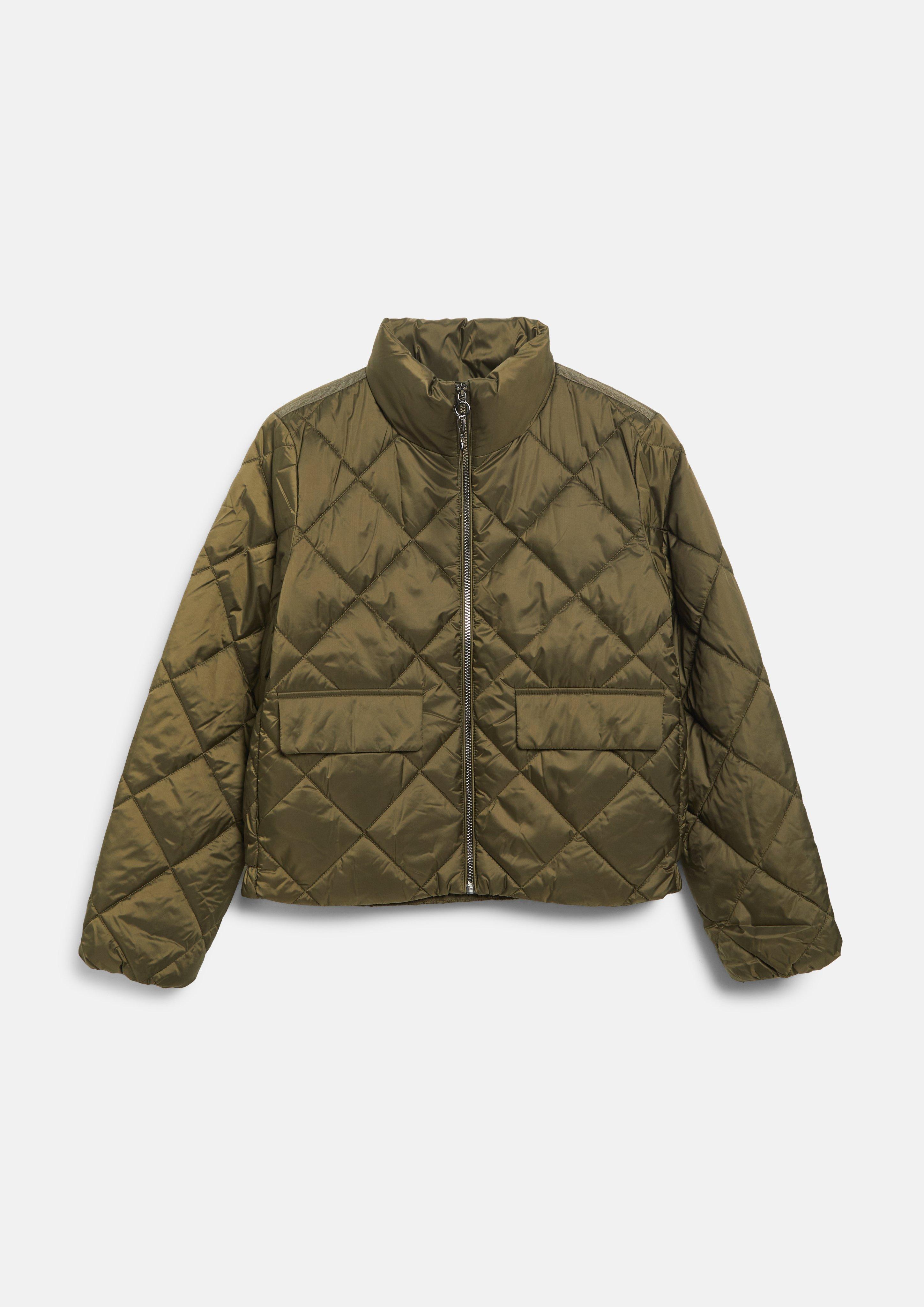 Women Lightweight quilted jacket with a stand-up collar in olive by s.Oliver