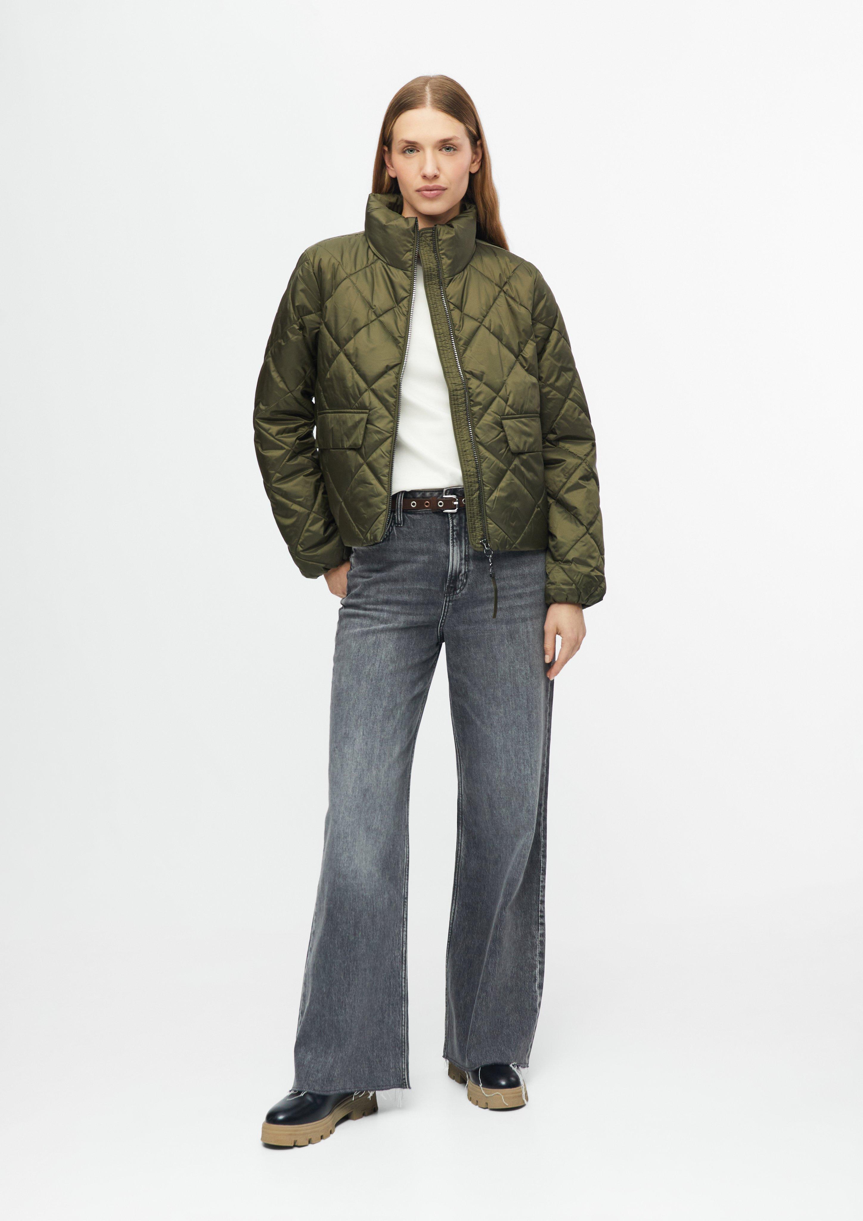 Women Lightweight quilted jacket with a stand-up collar in olive by s.Oliver