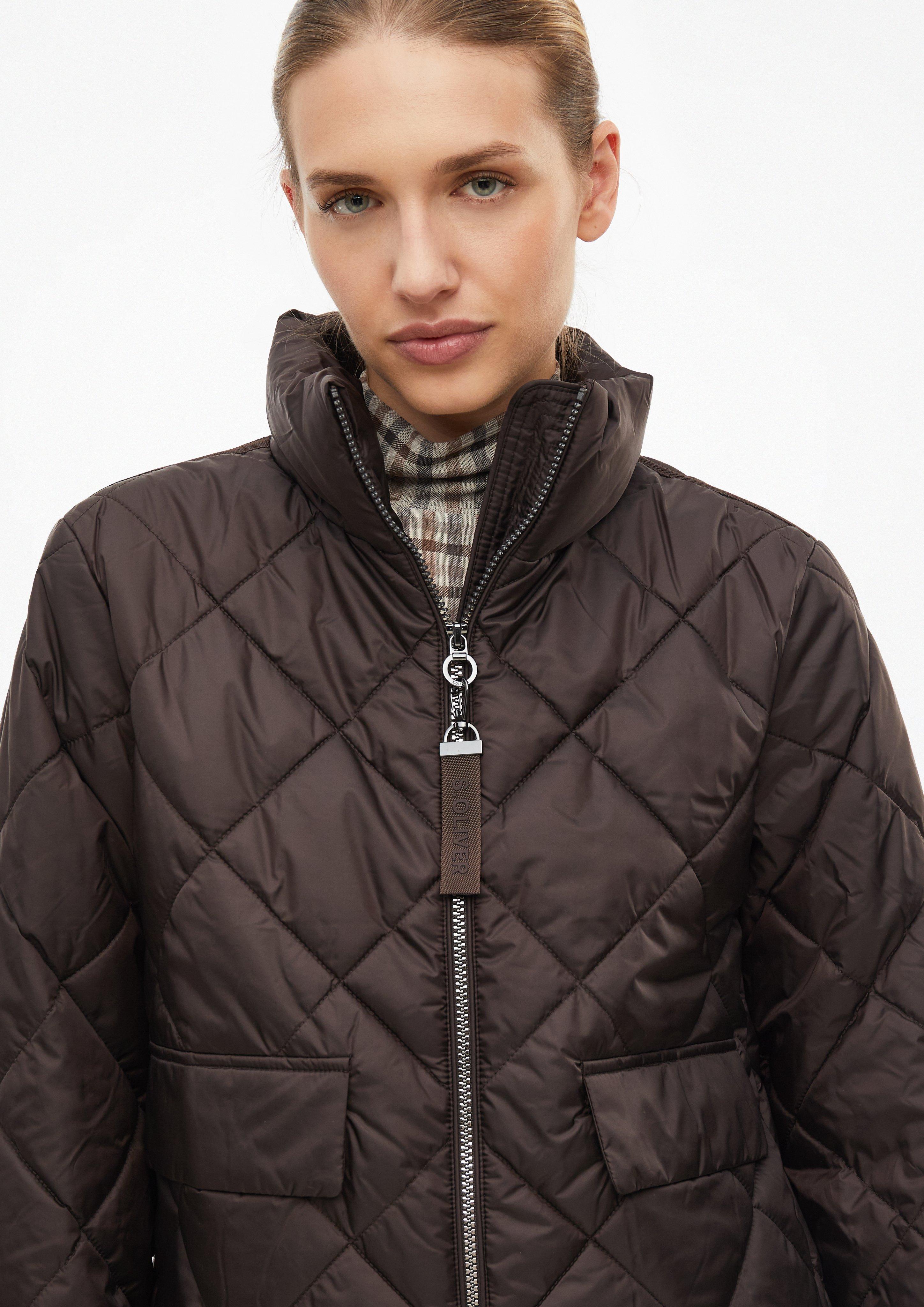 Damen Leichte Steppjacke mit Stehkragen in braun von s.Oliver