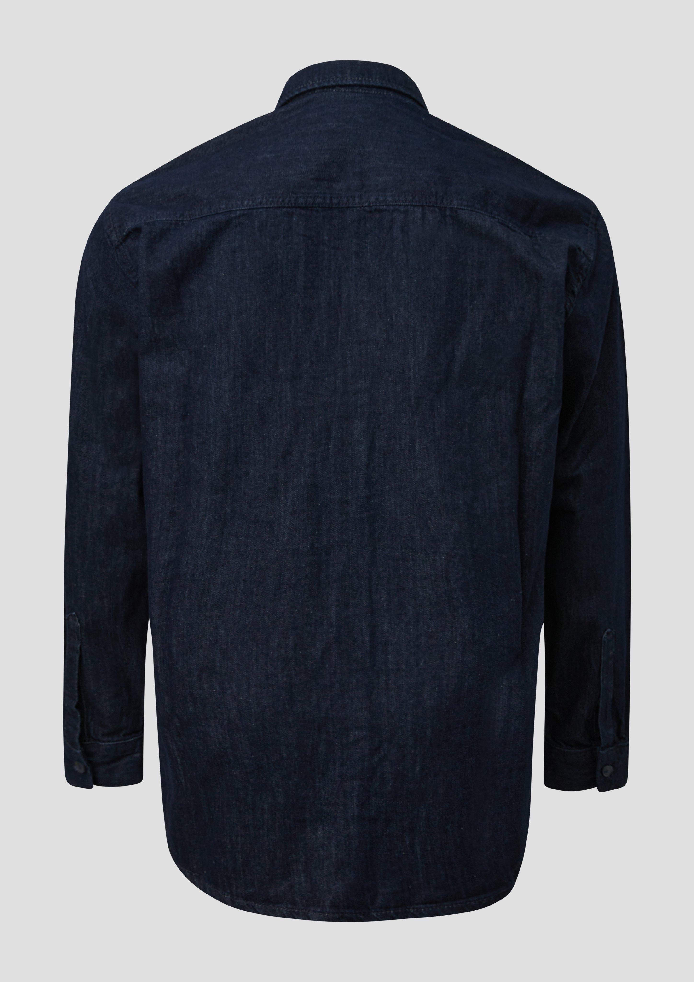 Men Regular Fit: 100% Cotton Denim Shirt in blue by s.Oliver Men Big Sizes