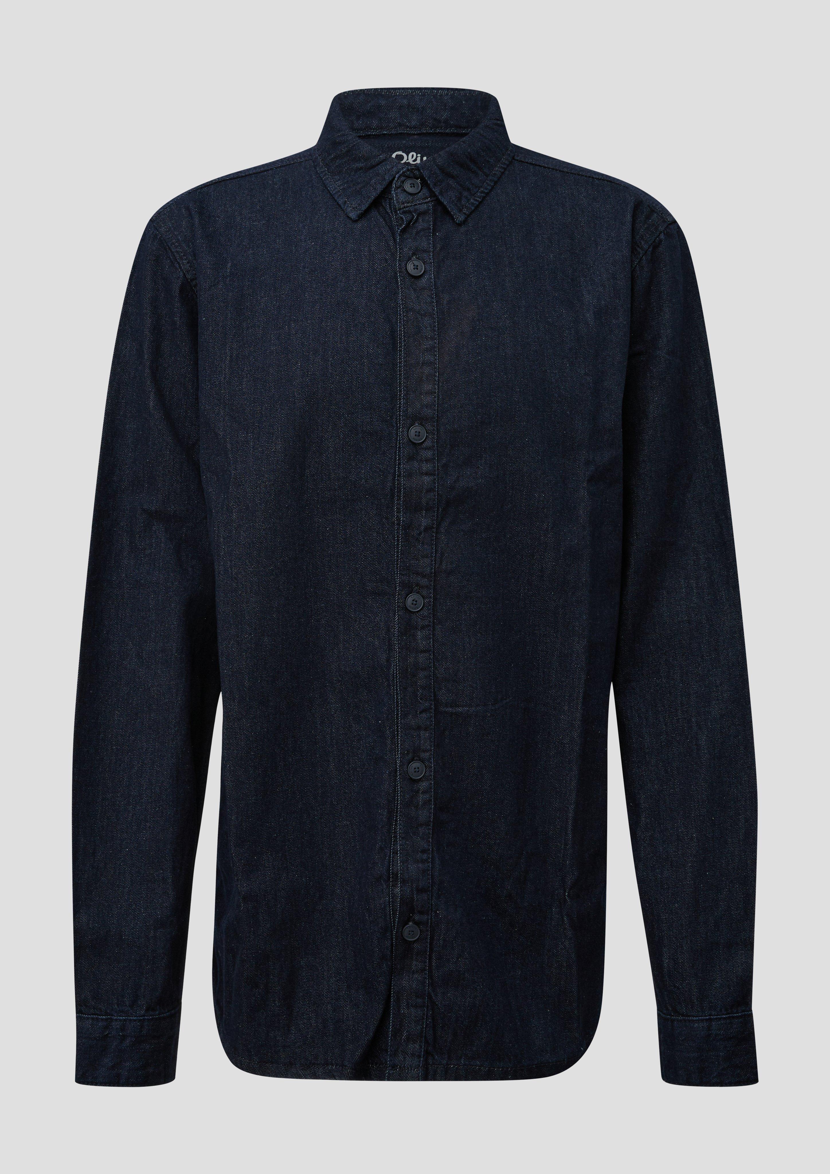 Regular Fit: džínsová košeľa zo 100 % bavlny vo farbe námornická modrá od s.Oliver Men Tall Sizes