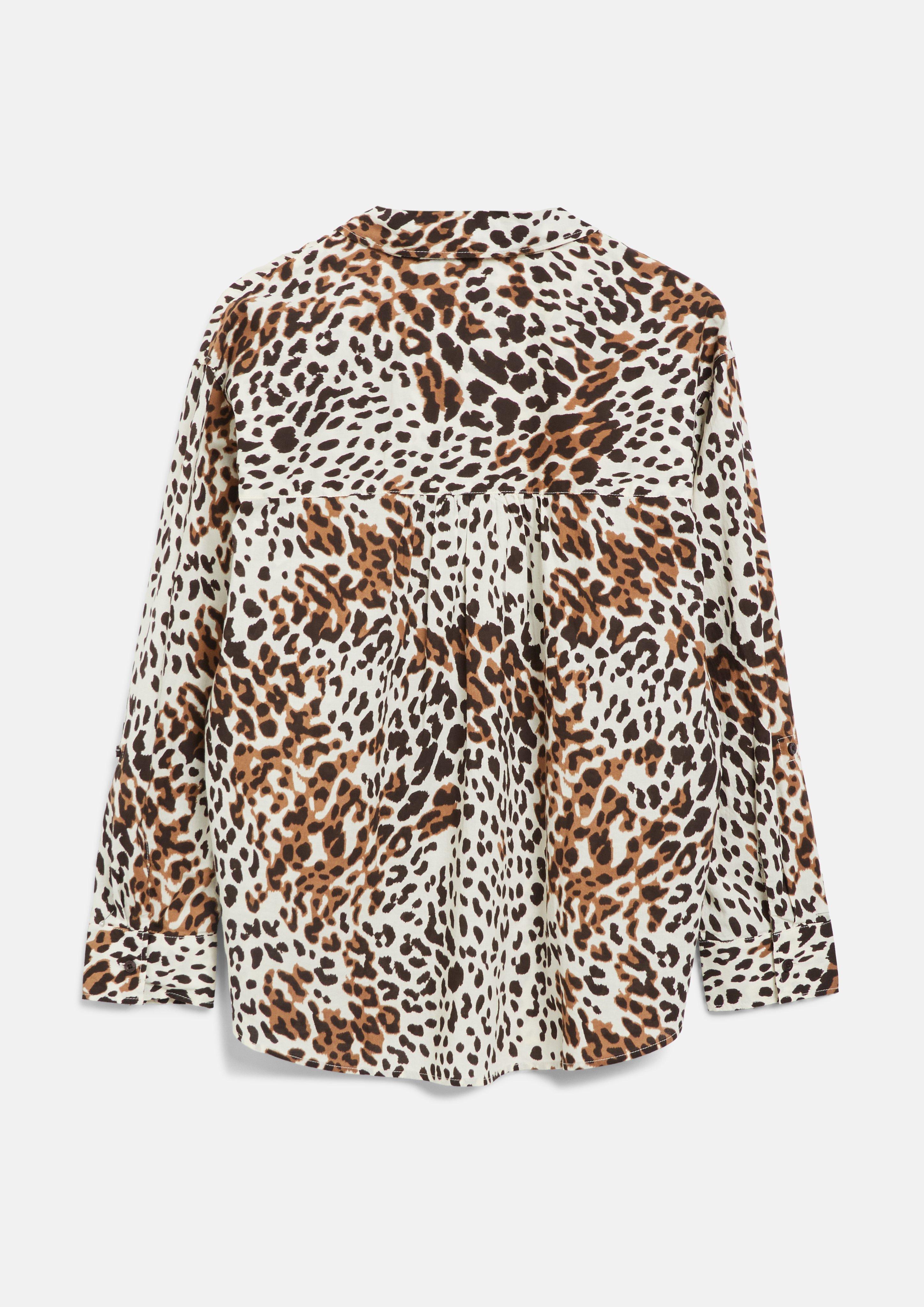 Dames Blouse met patroon en omgeslagen mouwen in crème van s.Oliver CURVE