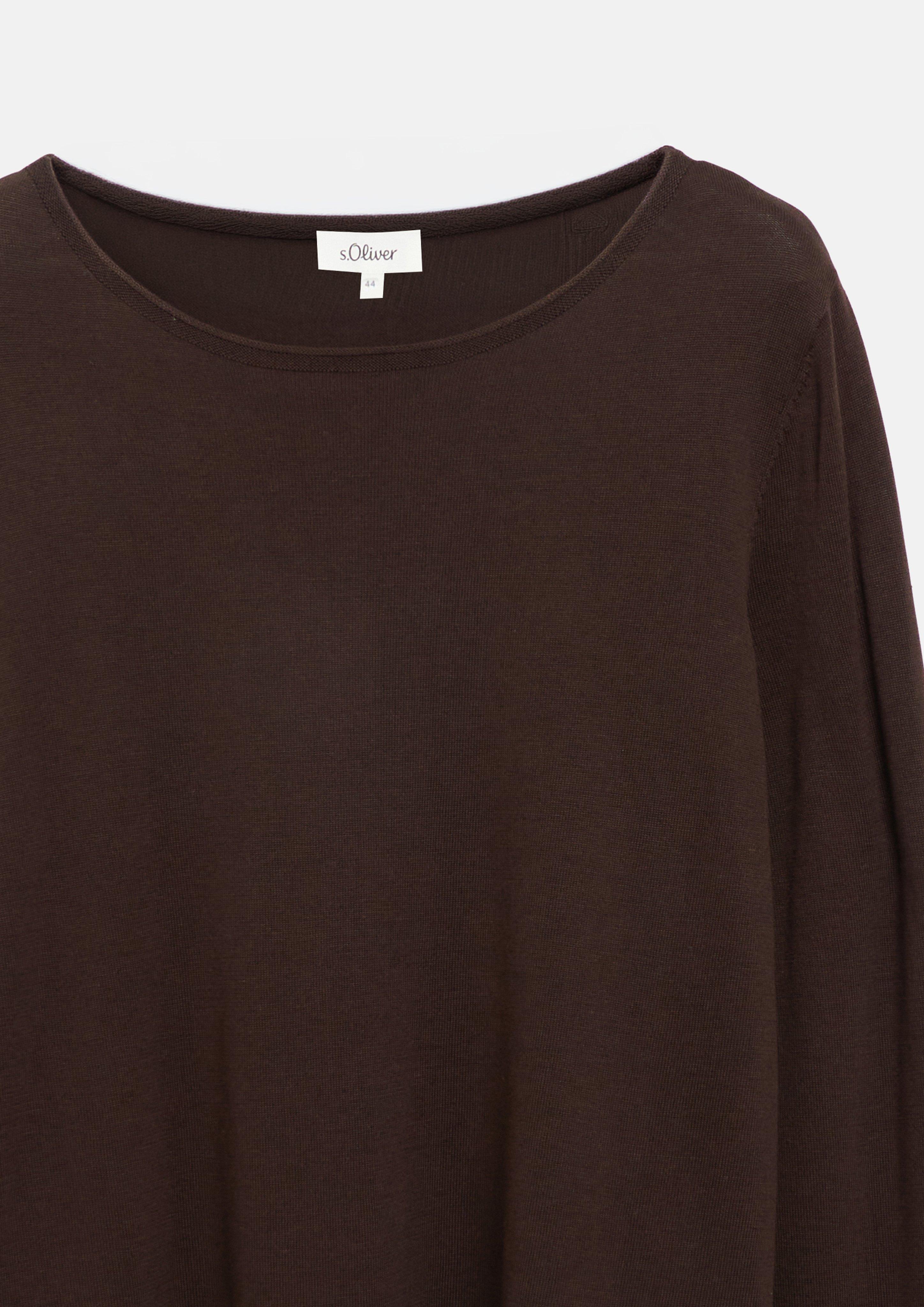 Kobiety Sweter z cienkiej dzianiny ze zwijaną krawędzią w kolorze brązowy od s.Oliver CURVE