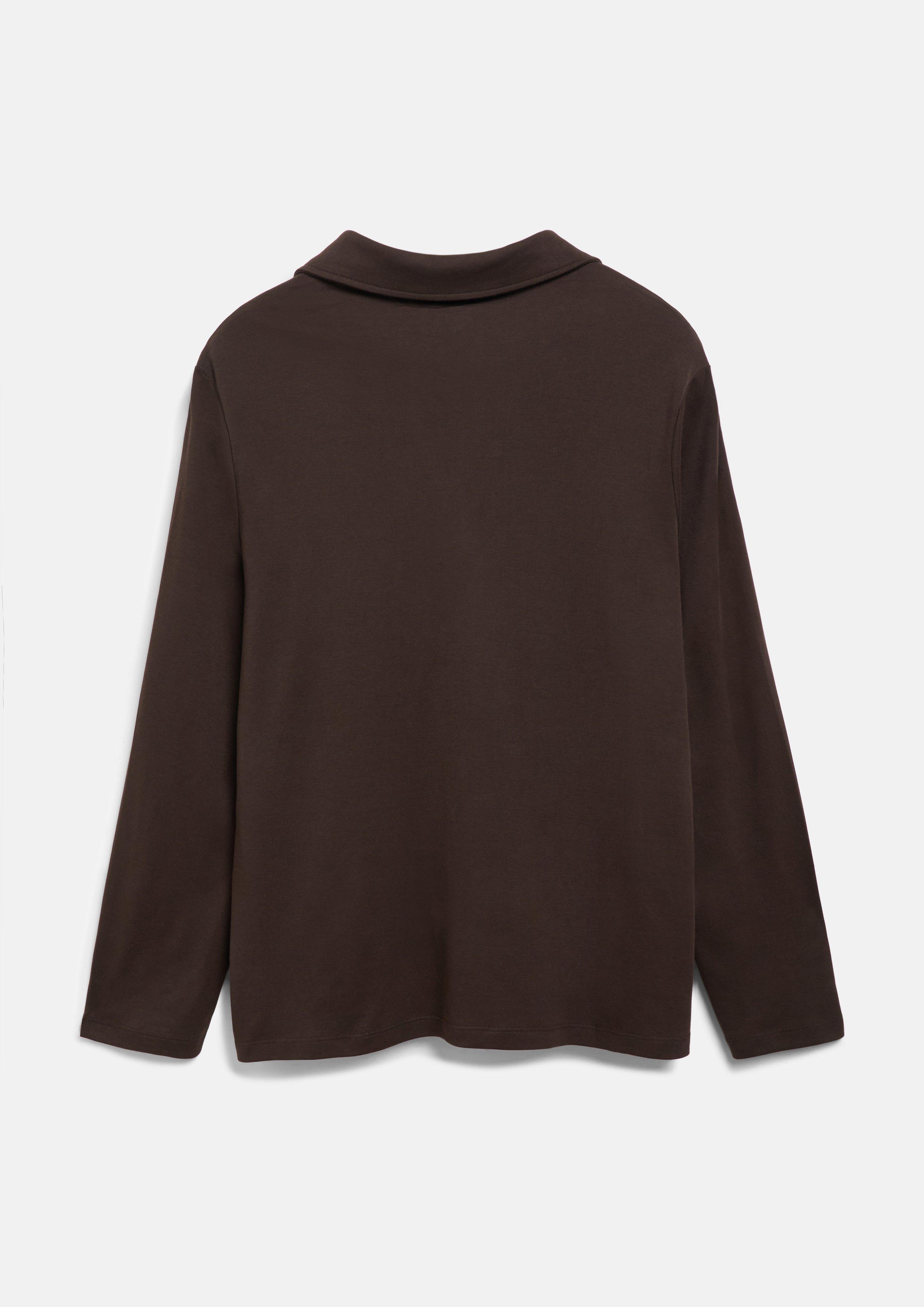 Femmes T-shirt en interlock à col polo en brun de s.Oliver CURVE