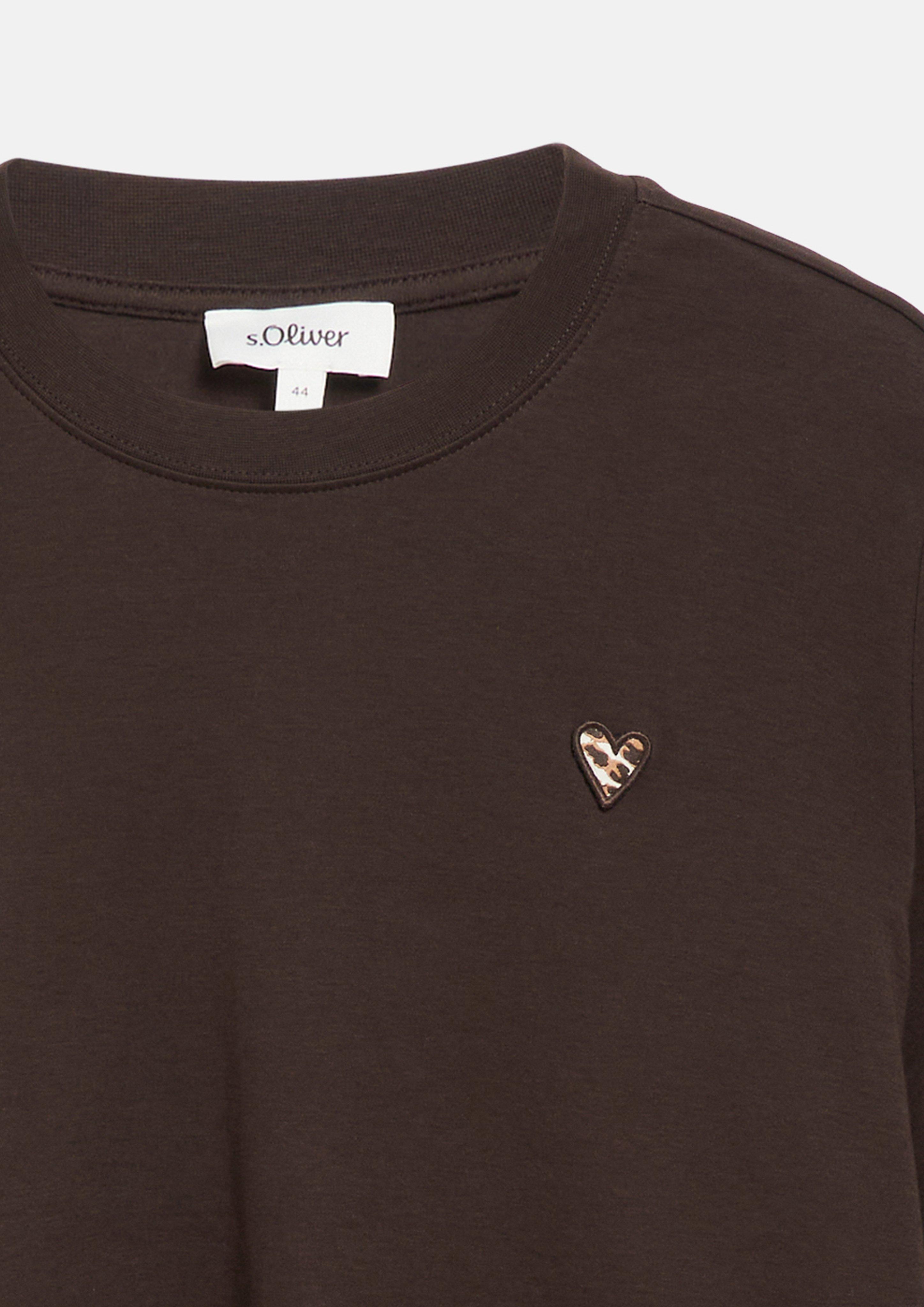 Damen T-Shirt mit Leo-Herz in braun von s.Oliver CURVE