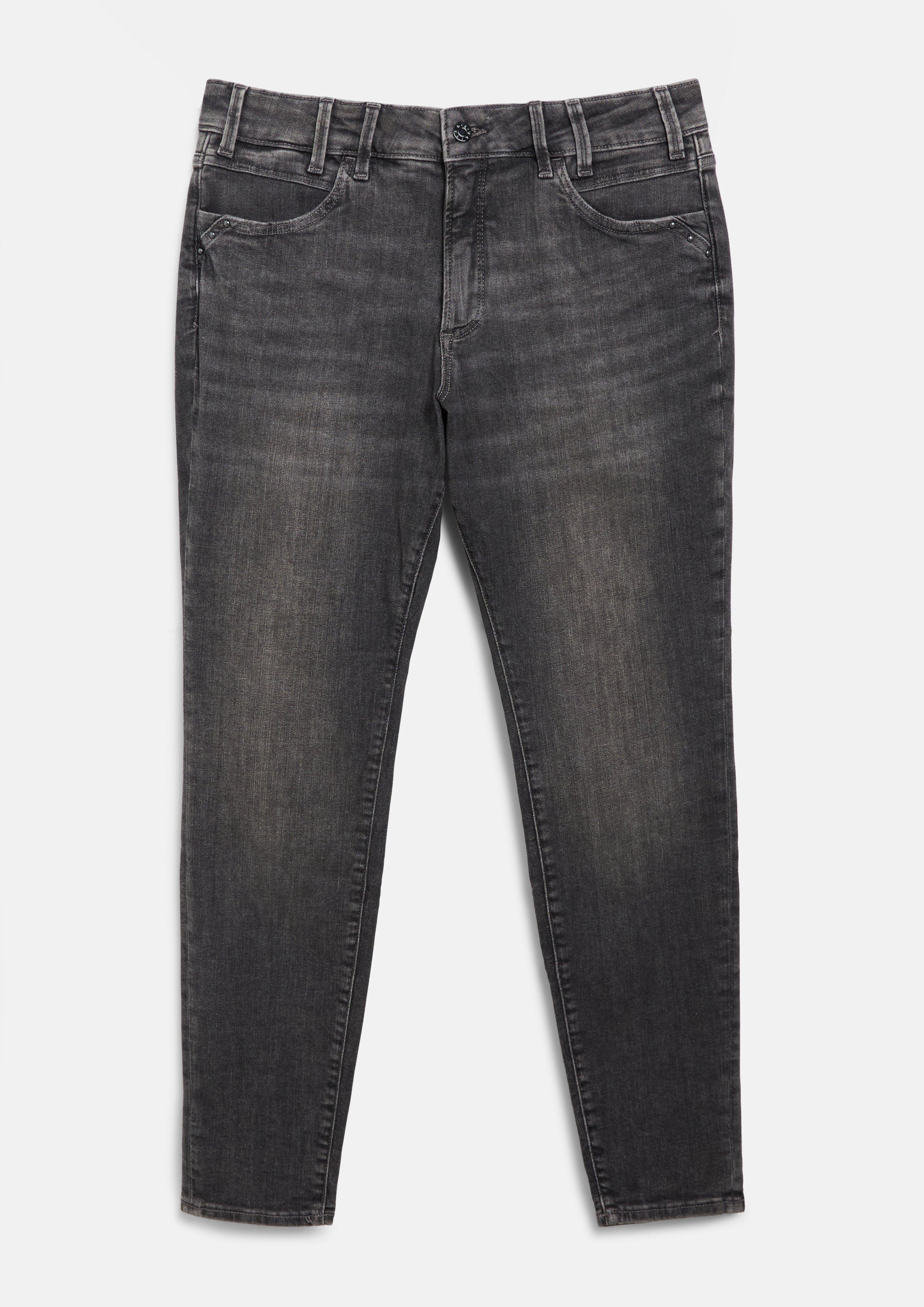 Jeans / Coupe skinny / Taille mi-haute / Jambe skinny en gris foncé de s.Oliver CURVE