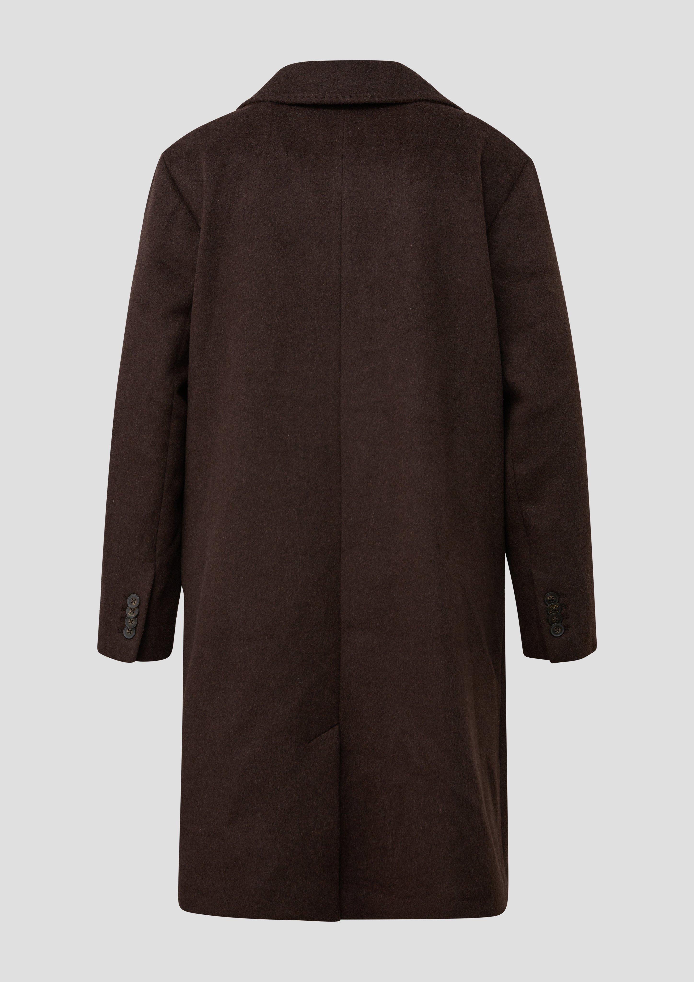Femmes Manteau en laine mélangée avec col à revers en brun de s.Oliver CURVE