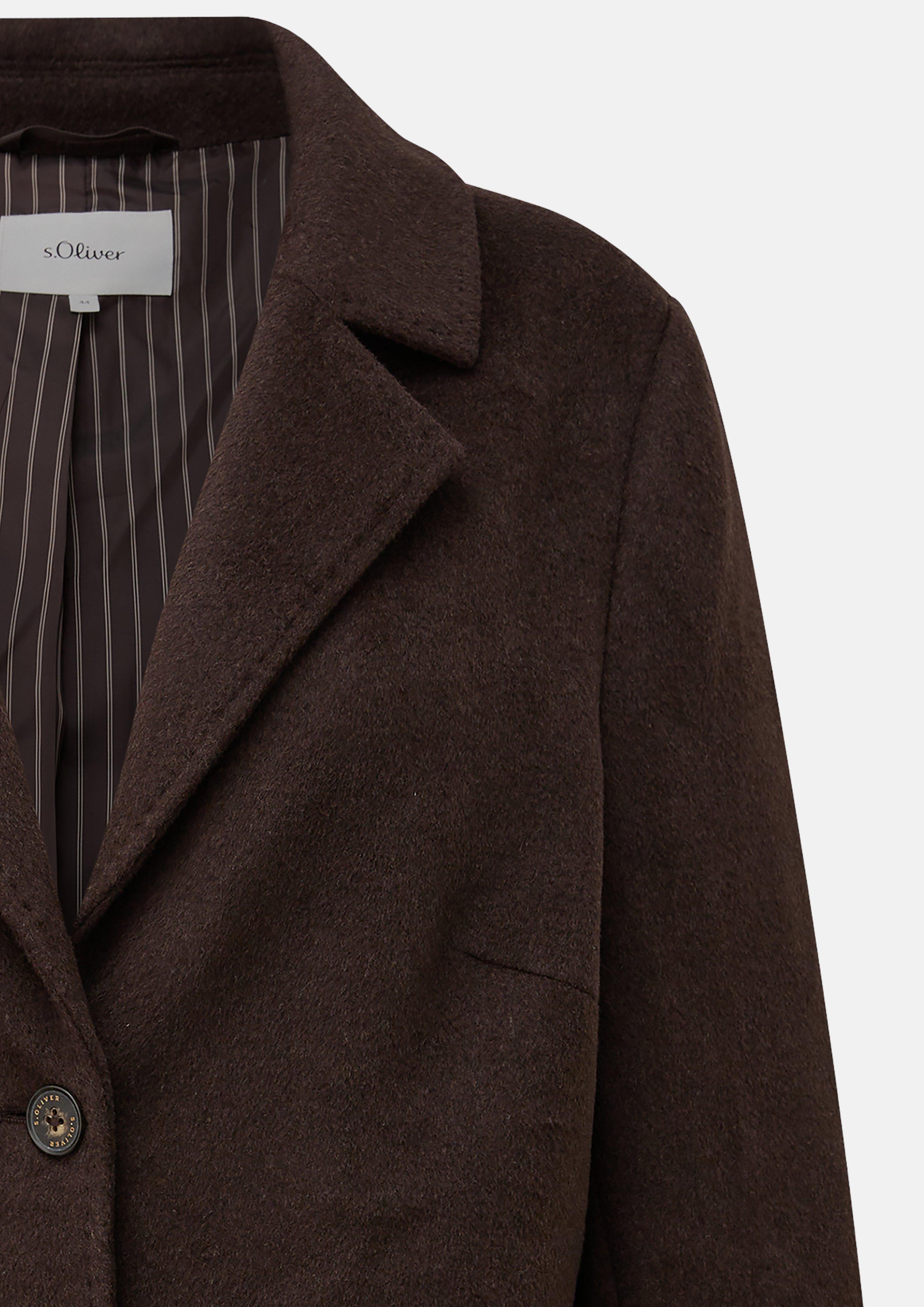 Femmes Manteau en laine mélangée avec col à revers en brun de s.Oliver CURVE