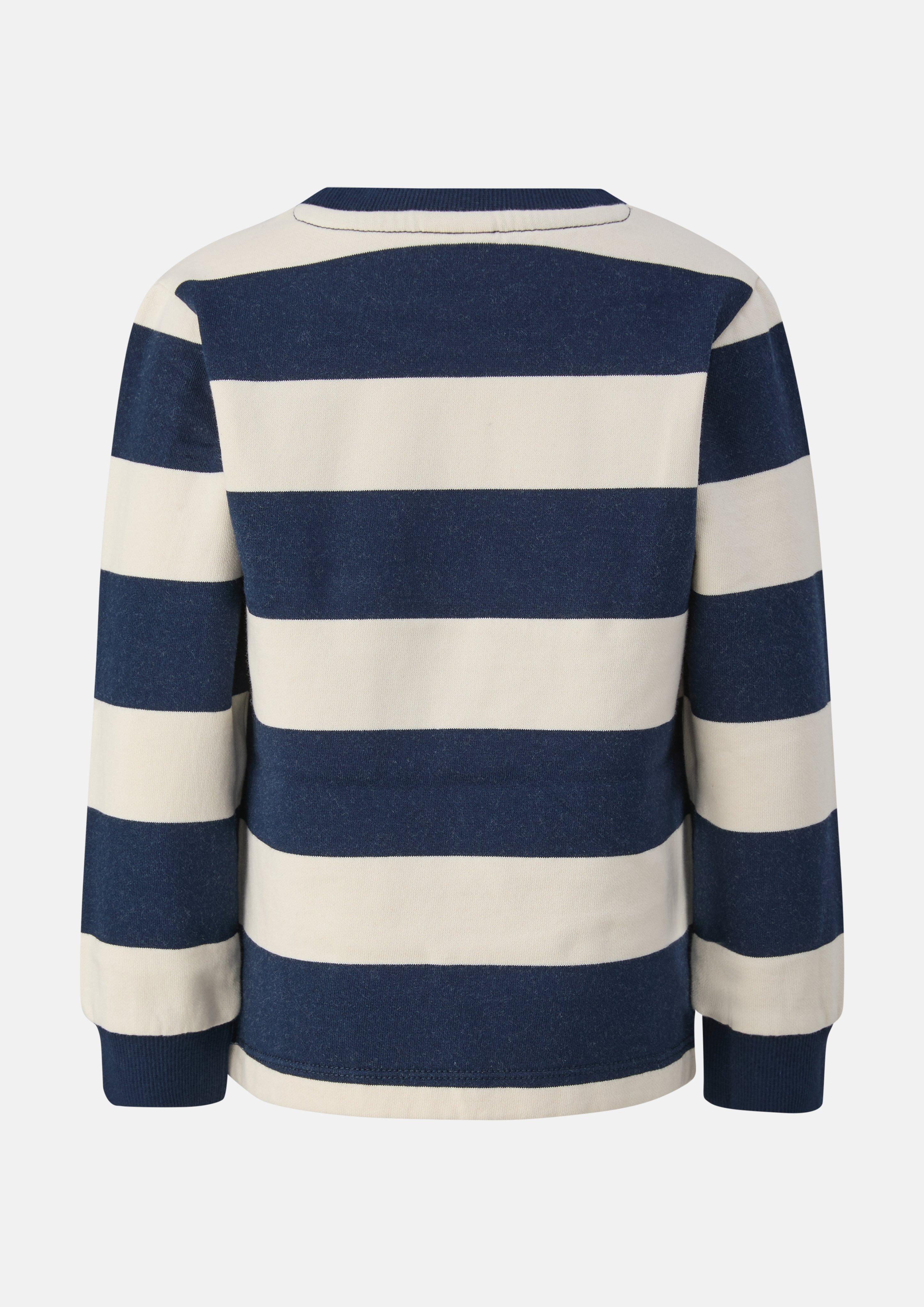 Kinder Kuscheliges Streifen-Sweatshirt mit Print-Detail in beige von s.Oliver