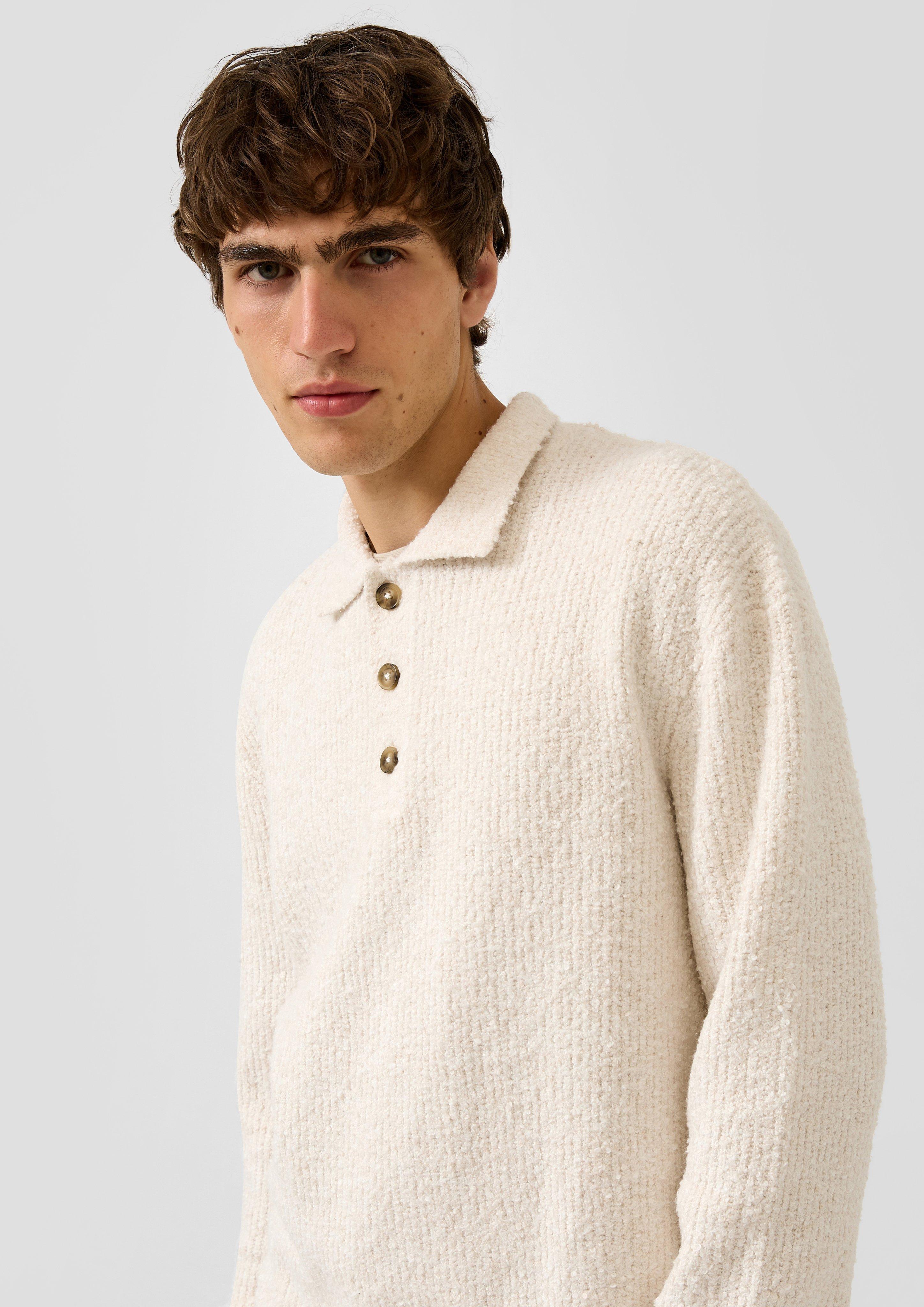 Hommes Pull en tricot en crème de QS