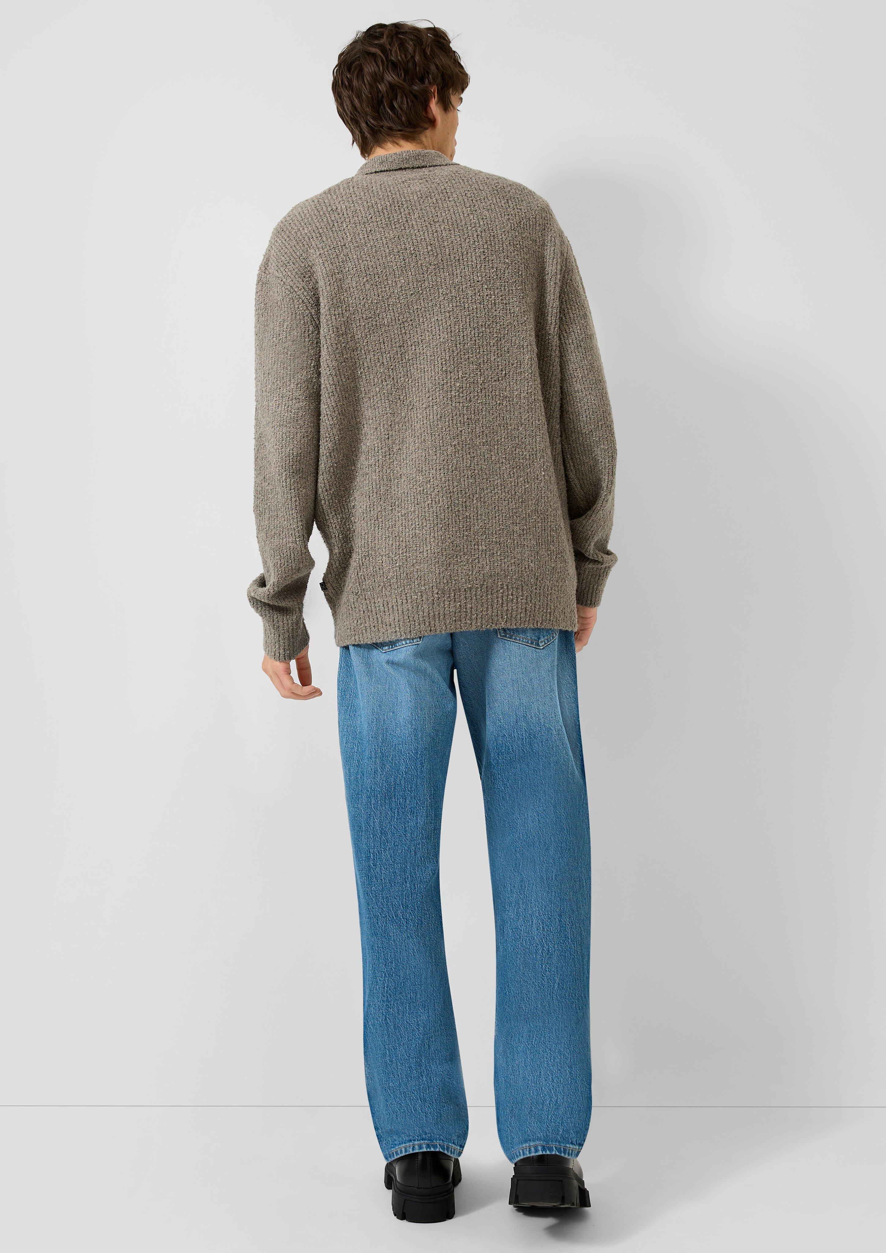 Hommes Pull en tricot en brun de QS