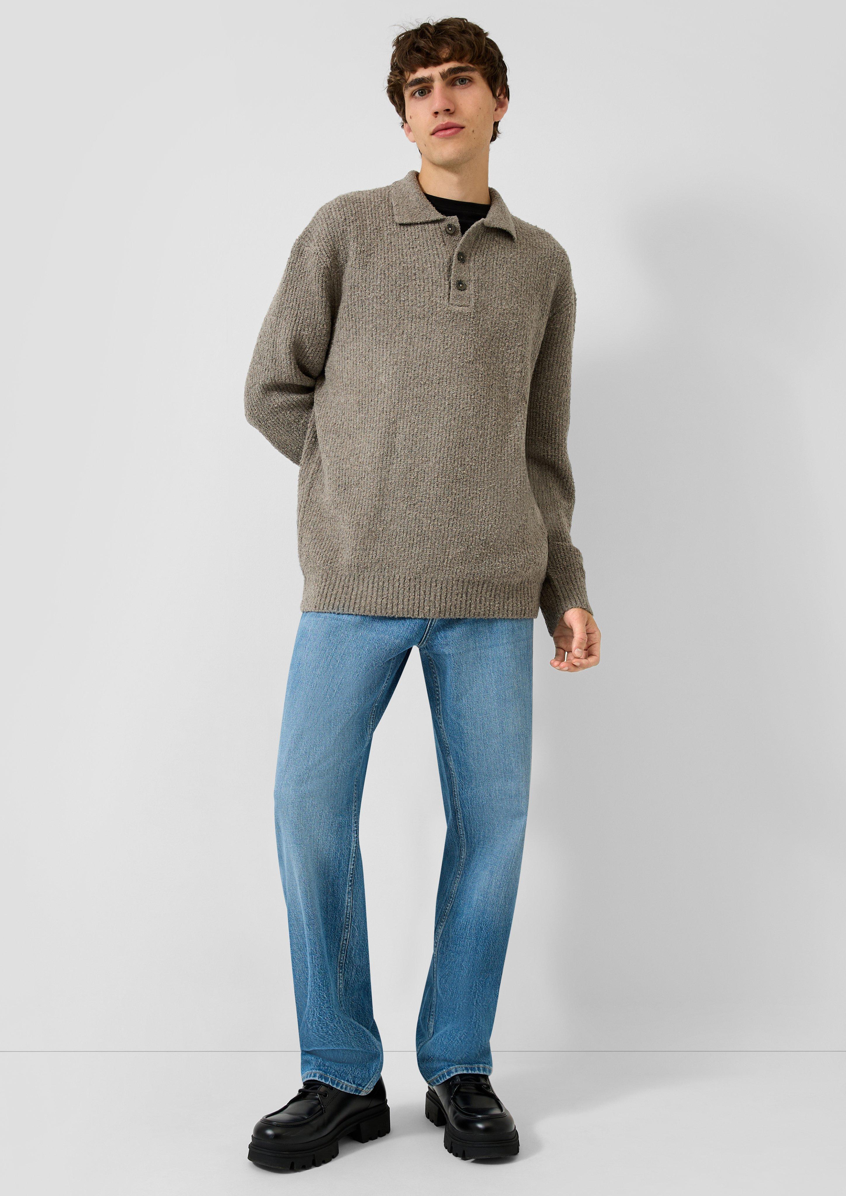 Hommes Pull en tricot en brun de QS