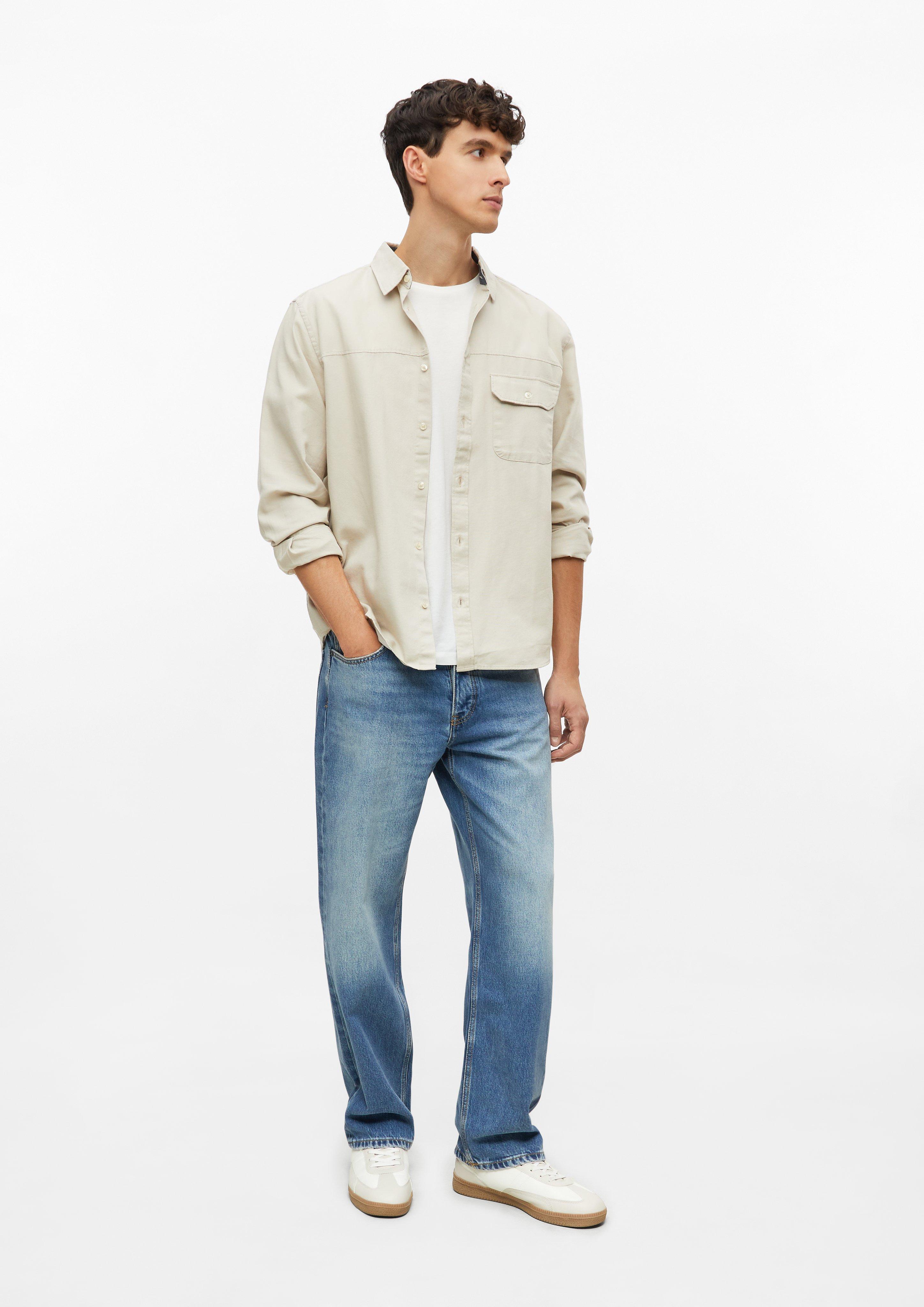 Moški Jeans hlače / Kroj Wide Fit / Mid Rise / zapenjanje z gumbi v barvi modra od s.Oliver