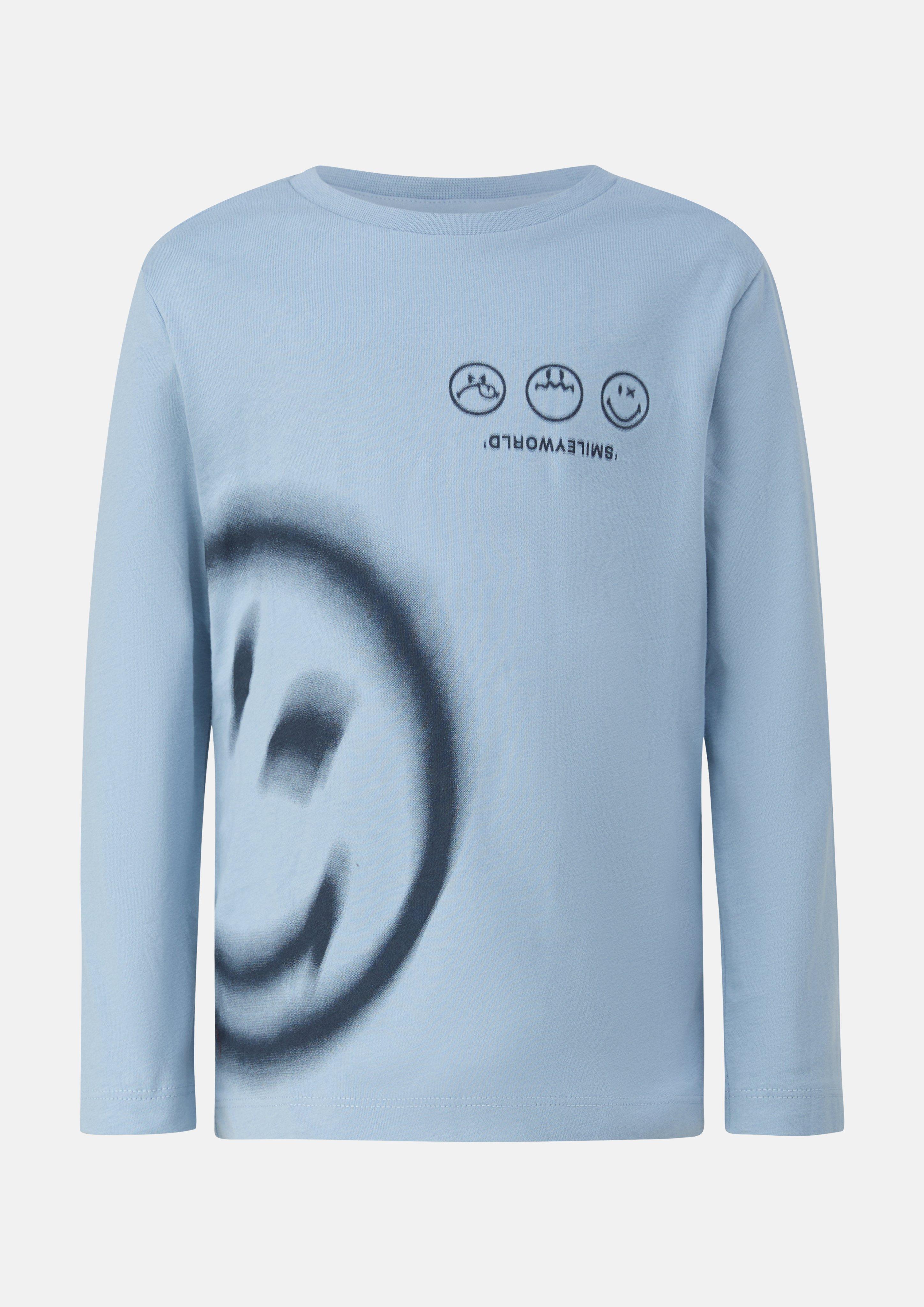 Longsleeve mit Smiley®-Print in Farbe hellblau von s.Oliver