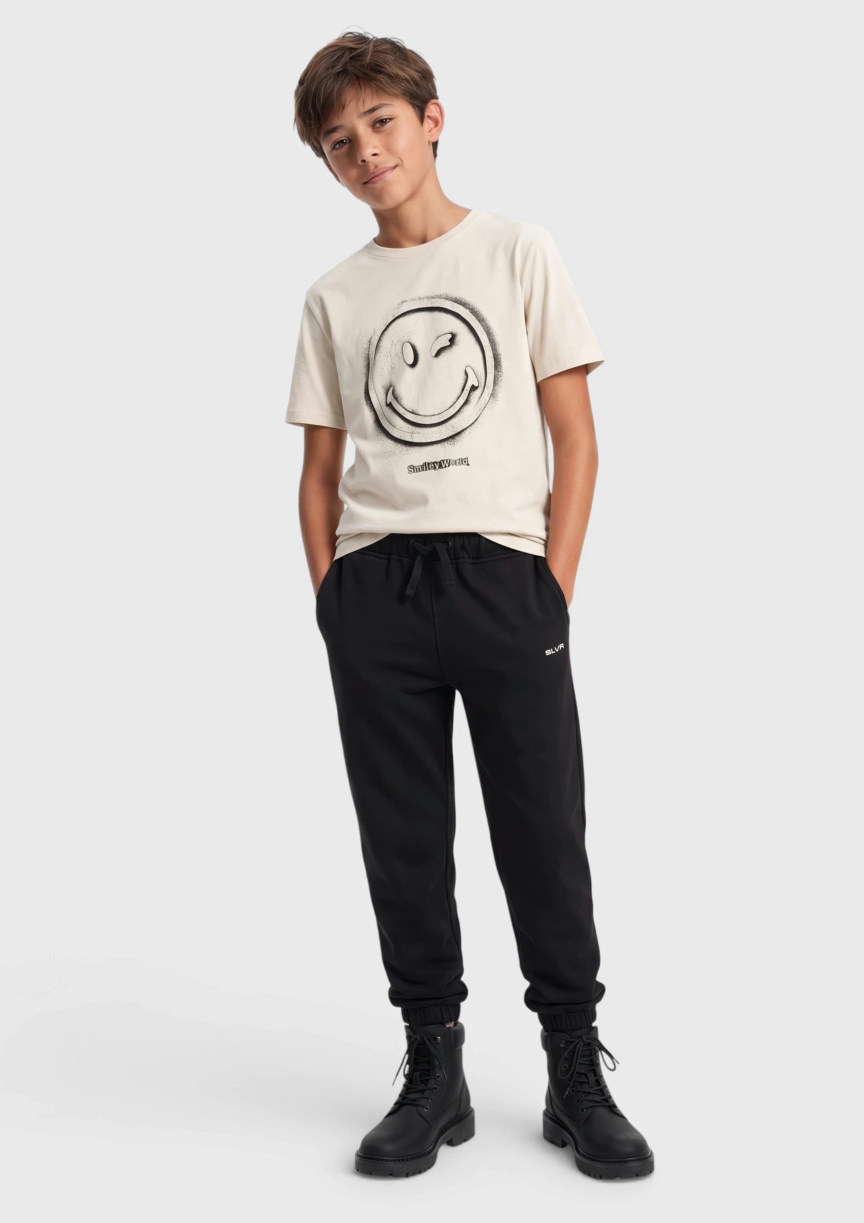 T-Shirt mit Smiley®-Print in Farbe beige von s.Oliver