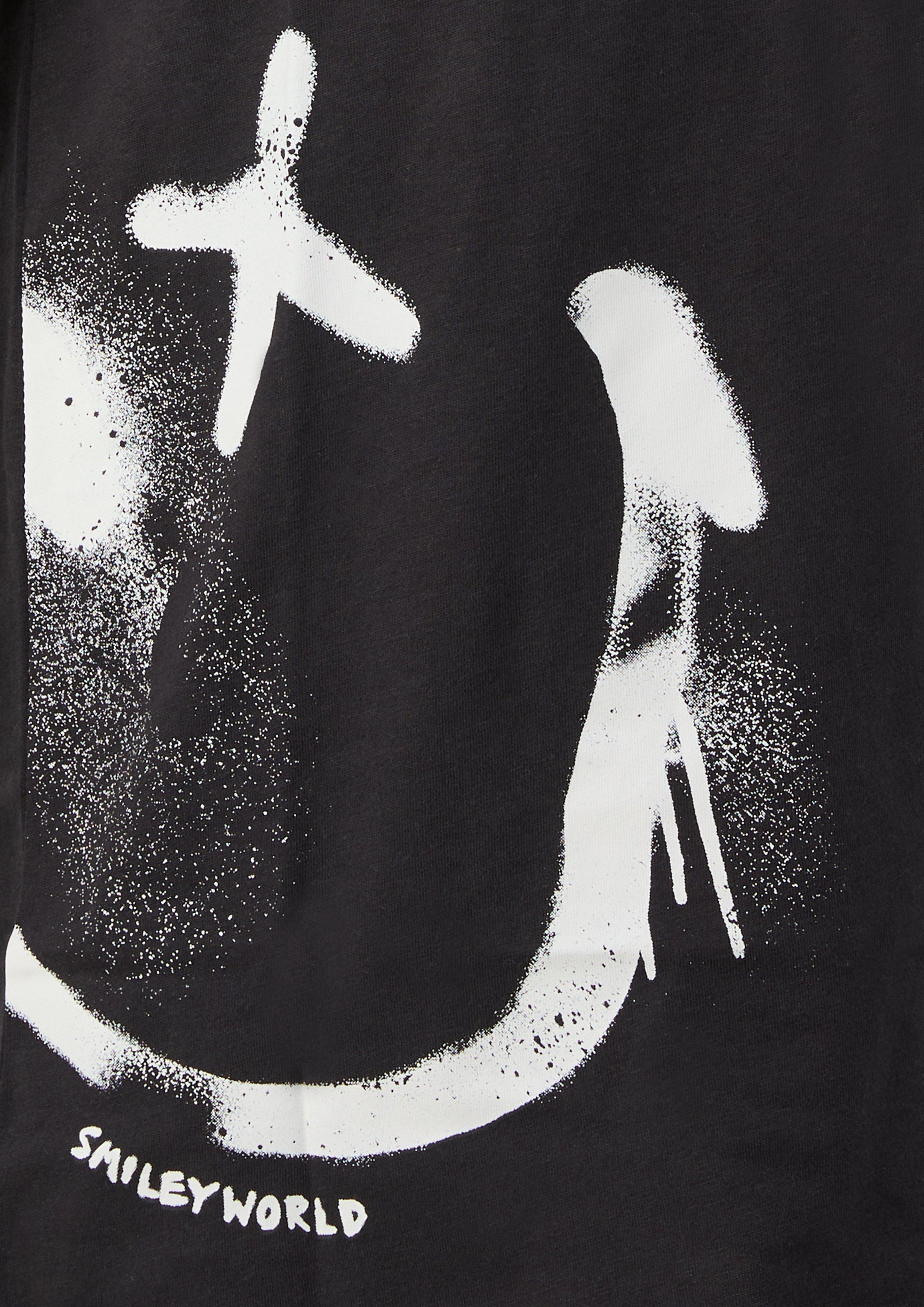 Kinder T-Shirt mit Smiley®-Print in schwarz von s.Oliver