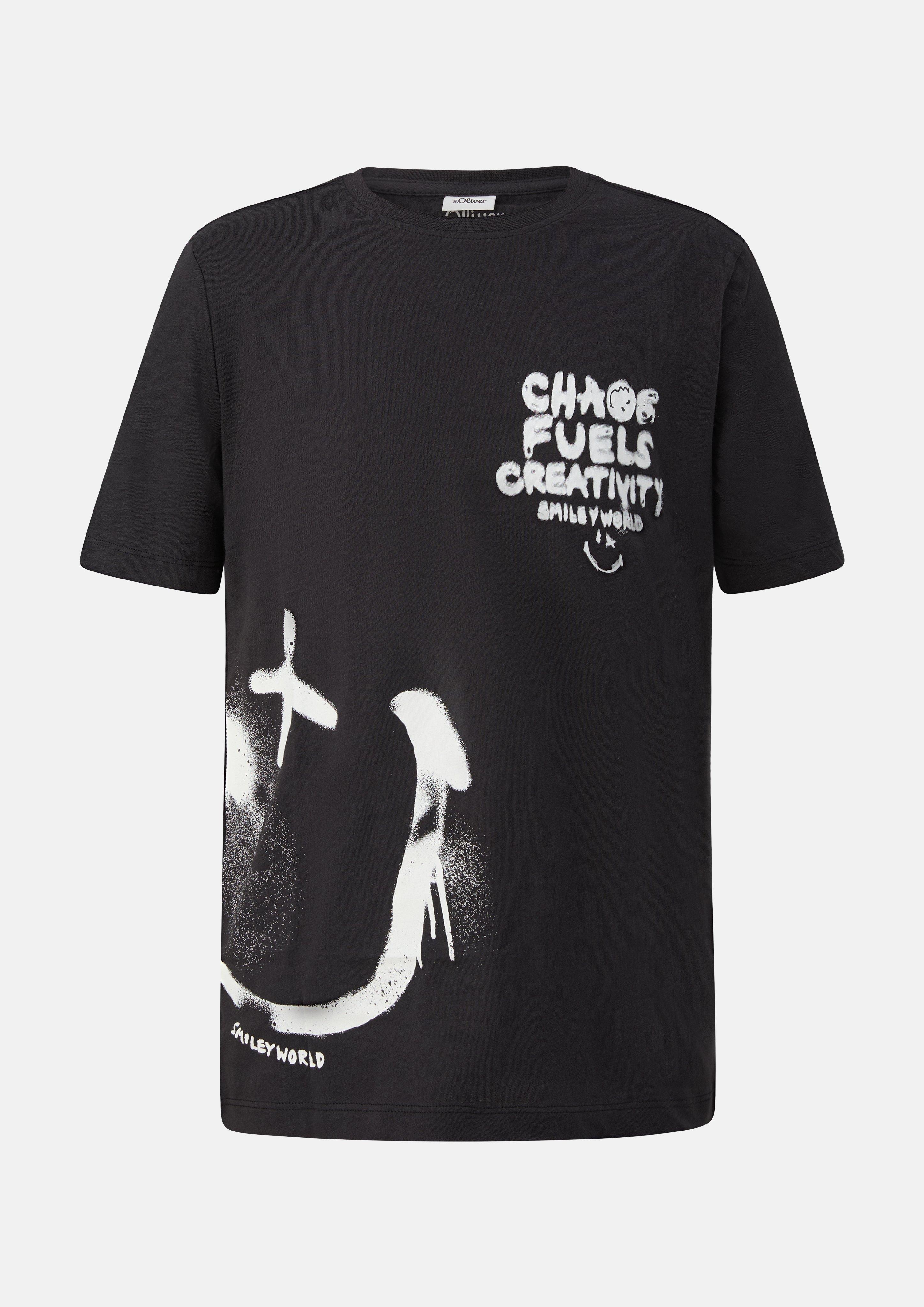T-Shirt mit Smiley®-Print in Farbe schwarz von s.Oliver