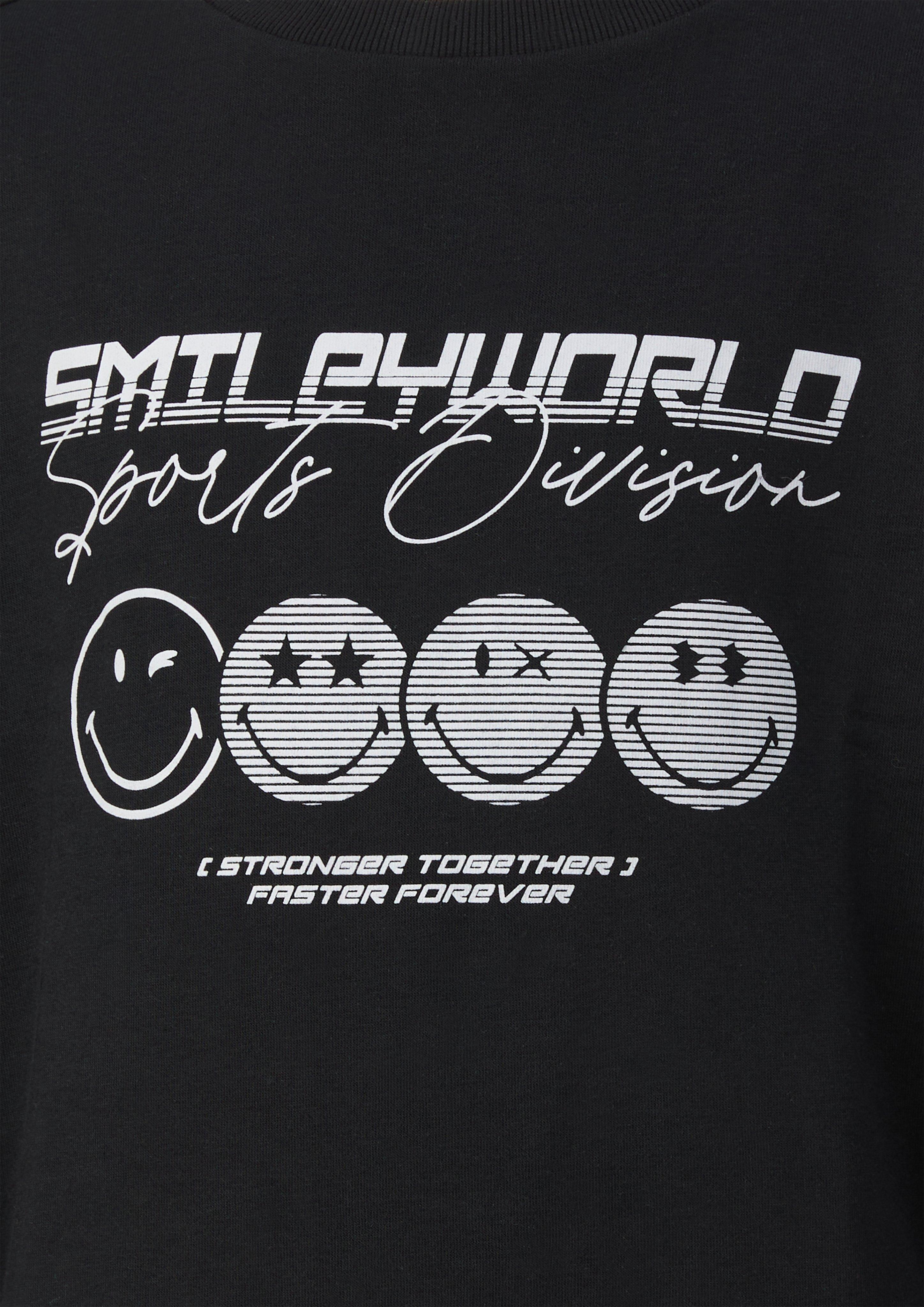 Kinder Kuscheliges Sweatshirt mit Smiley®-Print in schwarz von s.Oliver