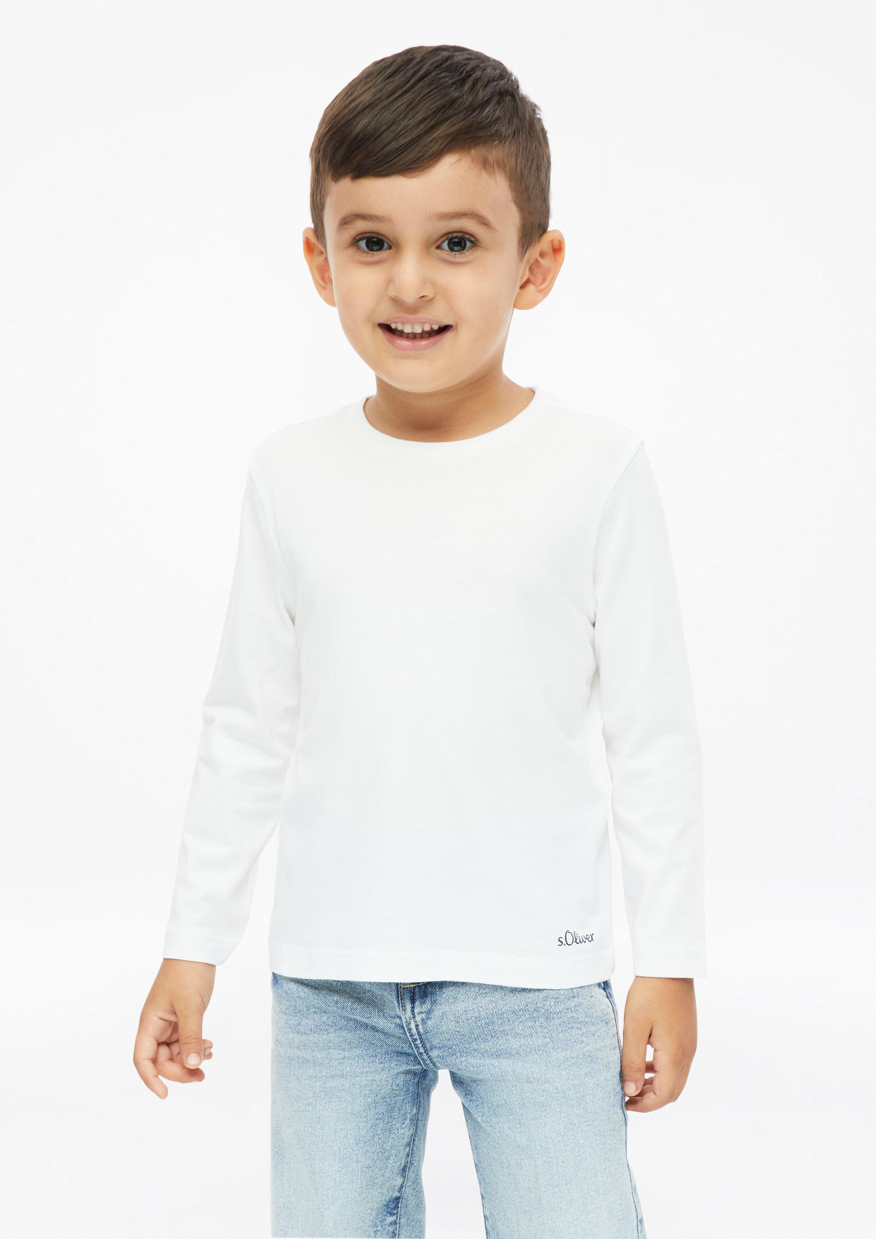 Junior Lot de 2 t-shirts à manches longues unisexes en coton en noir de s.Oliver