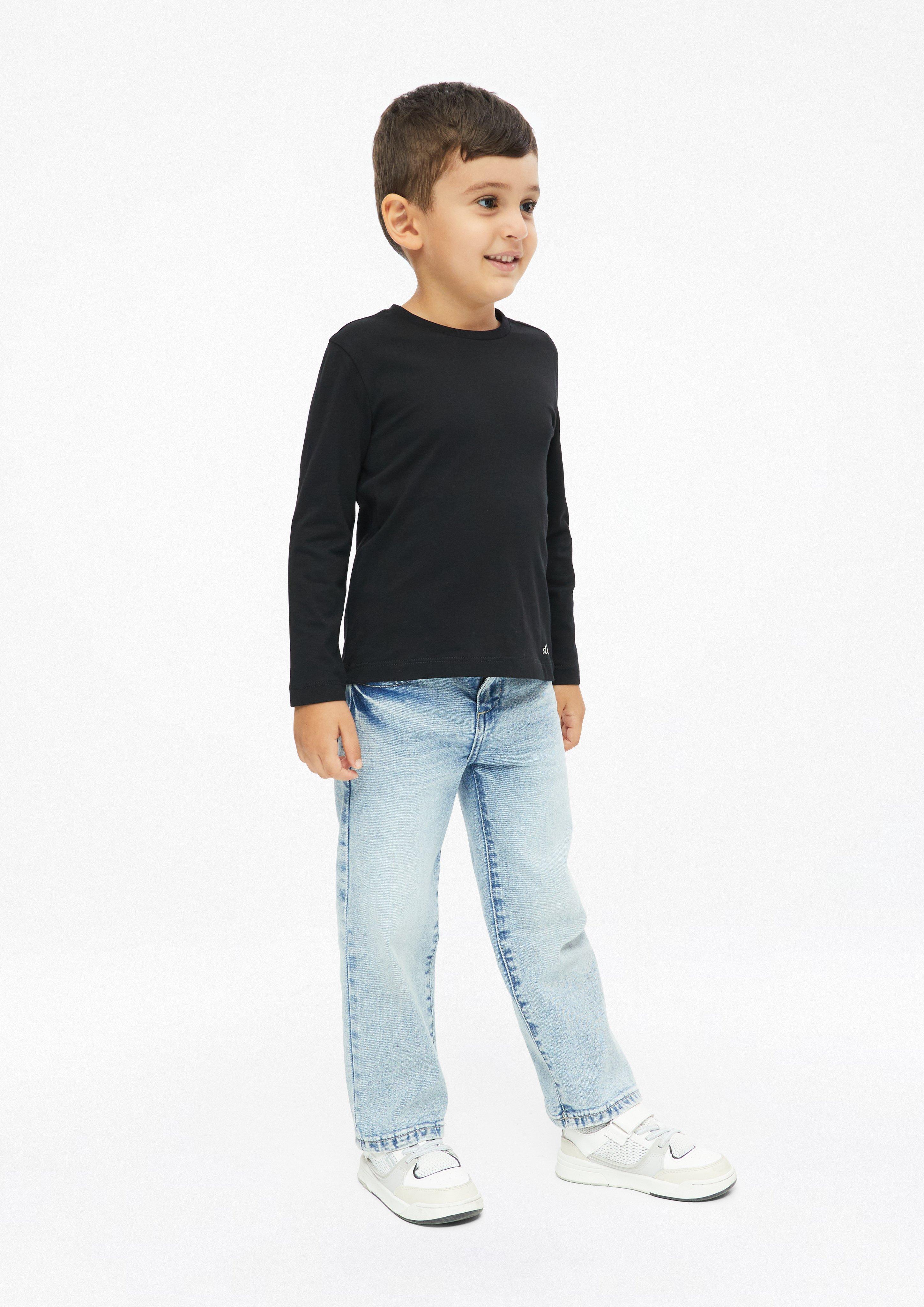 Junior Lot de 2 t-shirts à manches longues unisexes en coton en noir de s.Oliver