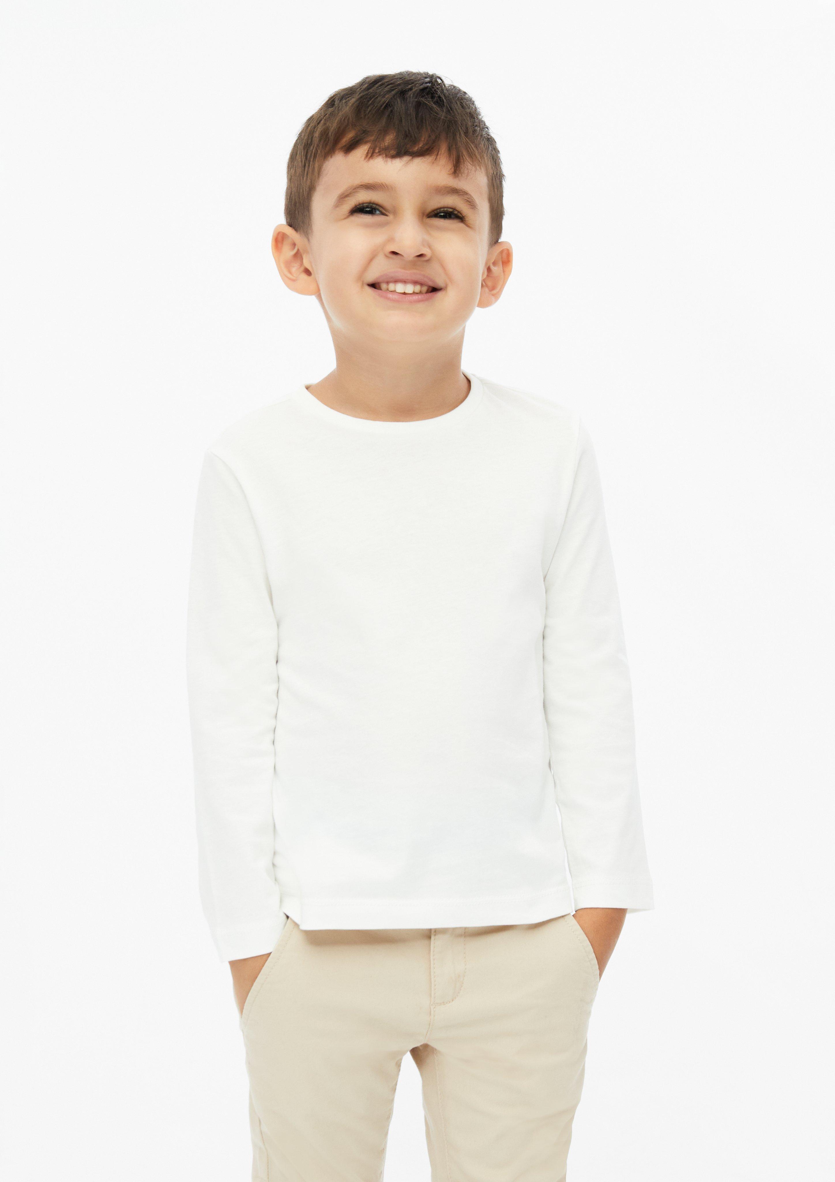 Junior Set van 2 unisex katoenen shirts met lange mouwen in blauw van s.Oliver