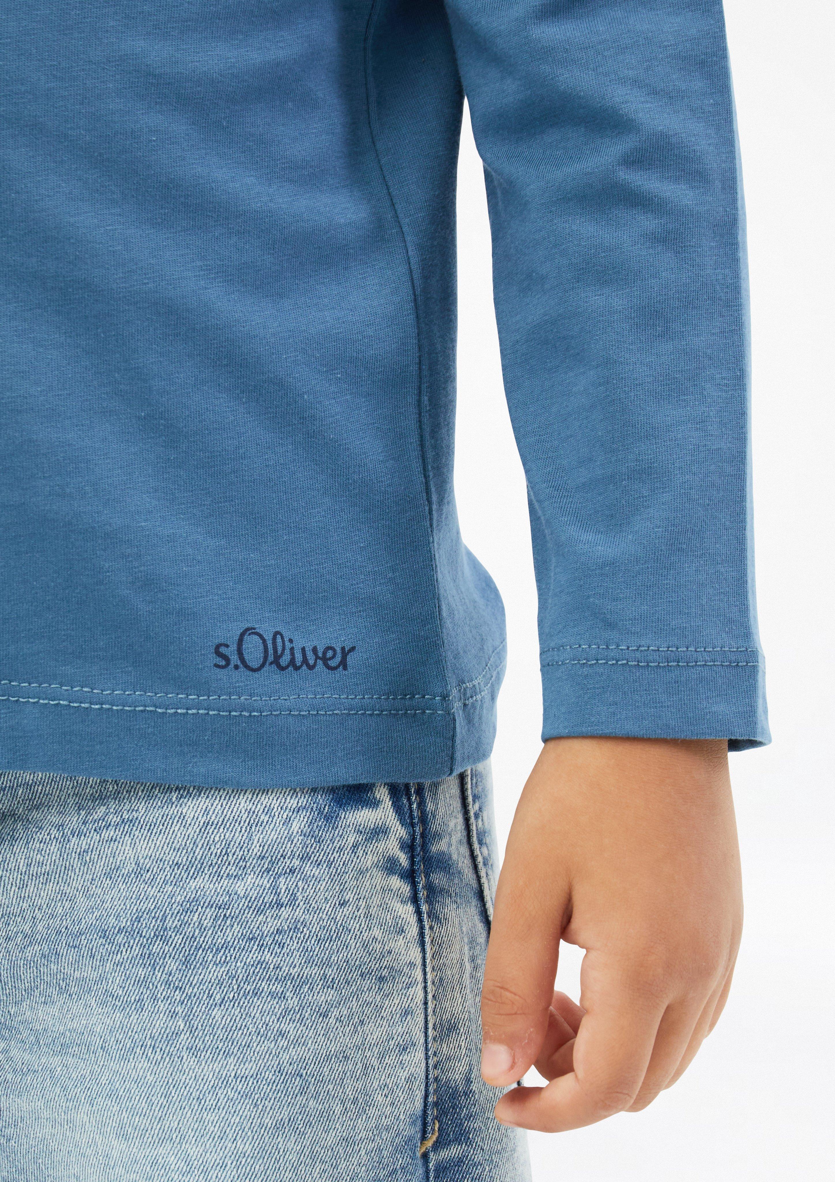 Junior Lot de 2 t-shirts à manches longues unisexes en coton en bleu de s.Oliver