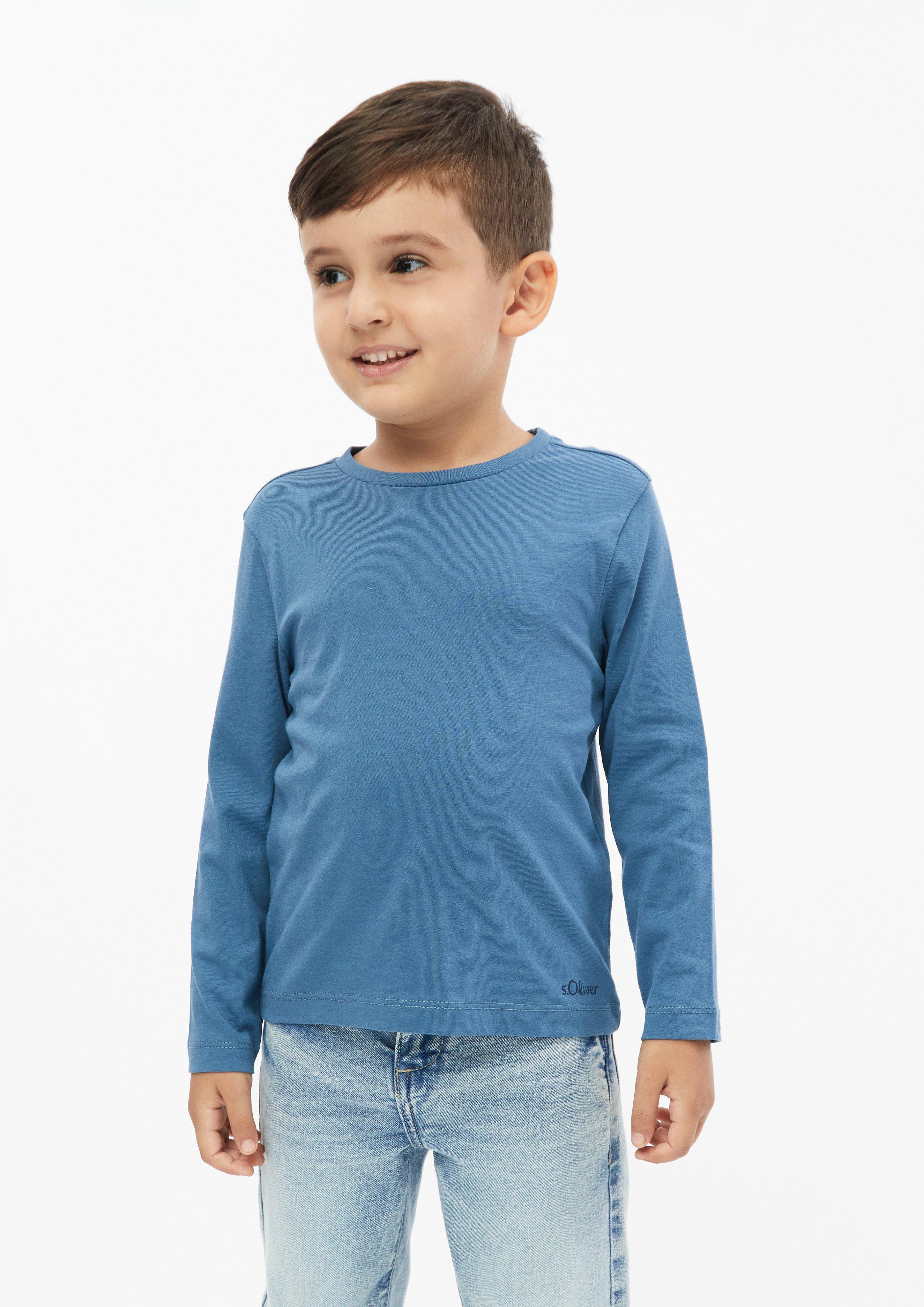 2-Pack of Unisex Cotton Long-Sleeve Shirts in royal blue by s.Oliver